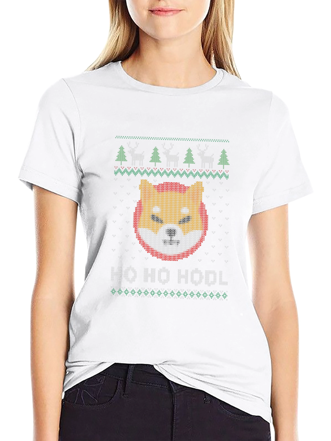 Shiba Inu HODL Ugly Christmas Sweater T-Shirt