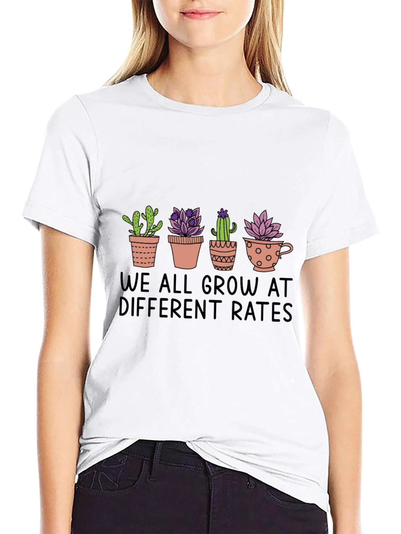 Cactus Potted Plant Graphic Print T-Shirt