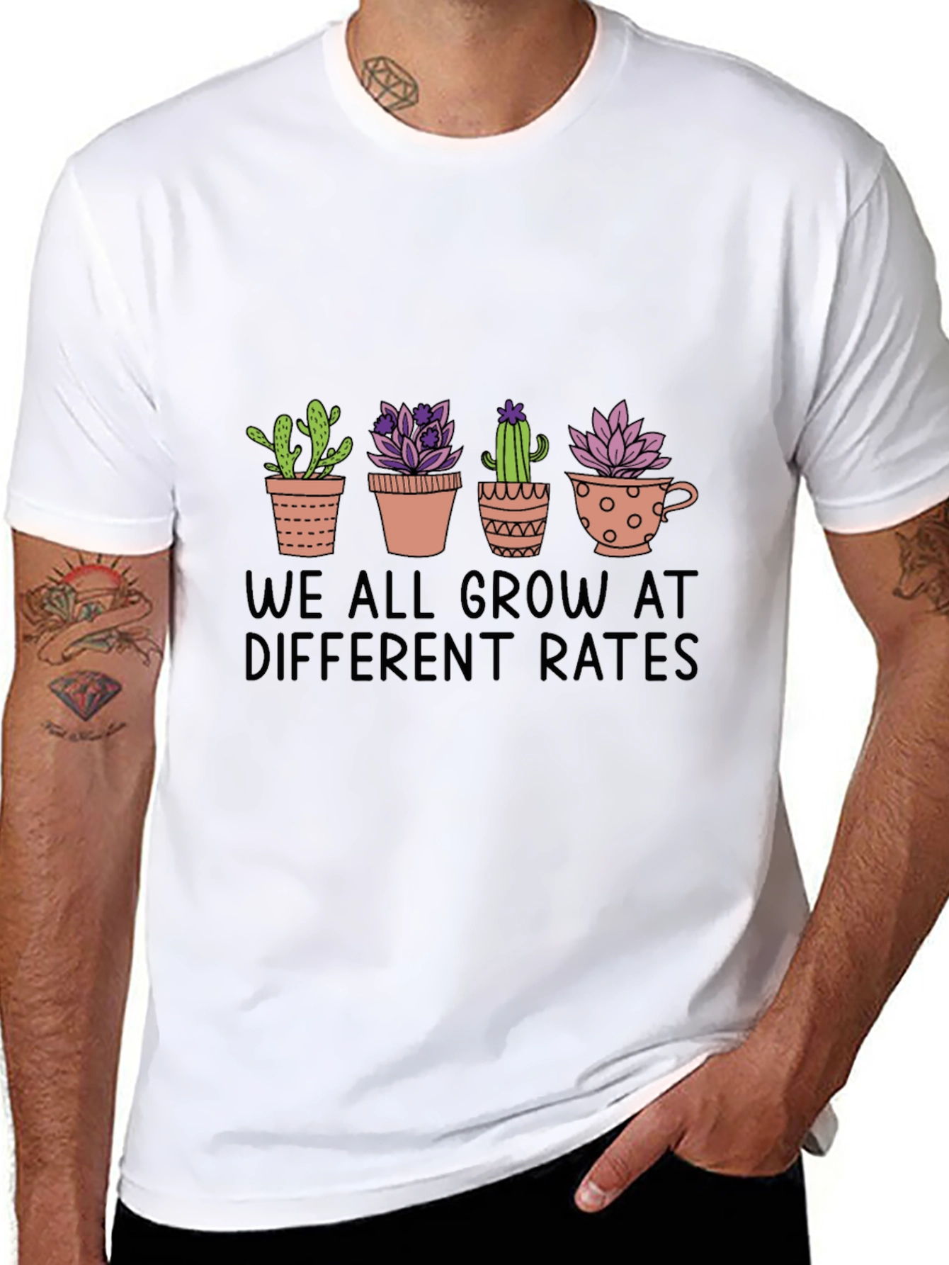 Cactus Potted Plant Graphic Print T-Shirt