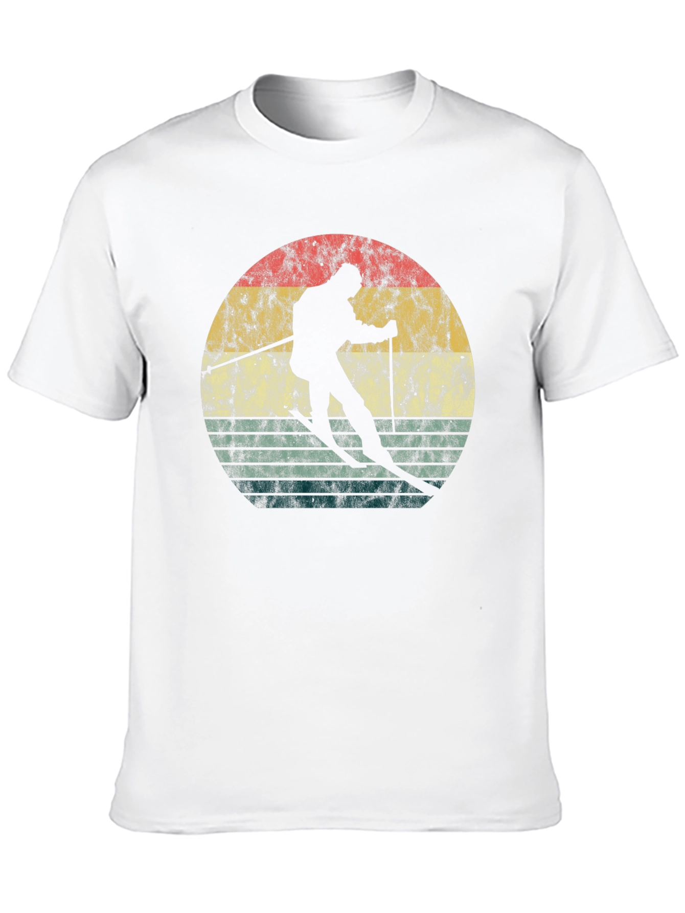 Retro Skiing Sunset Graphic Tee