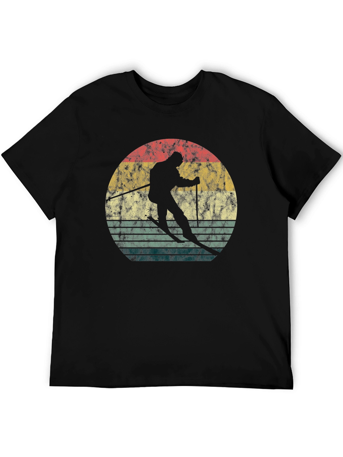 Retro Skiing Sunset Graphic Tee