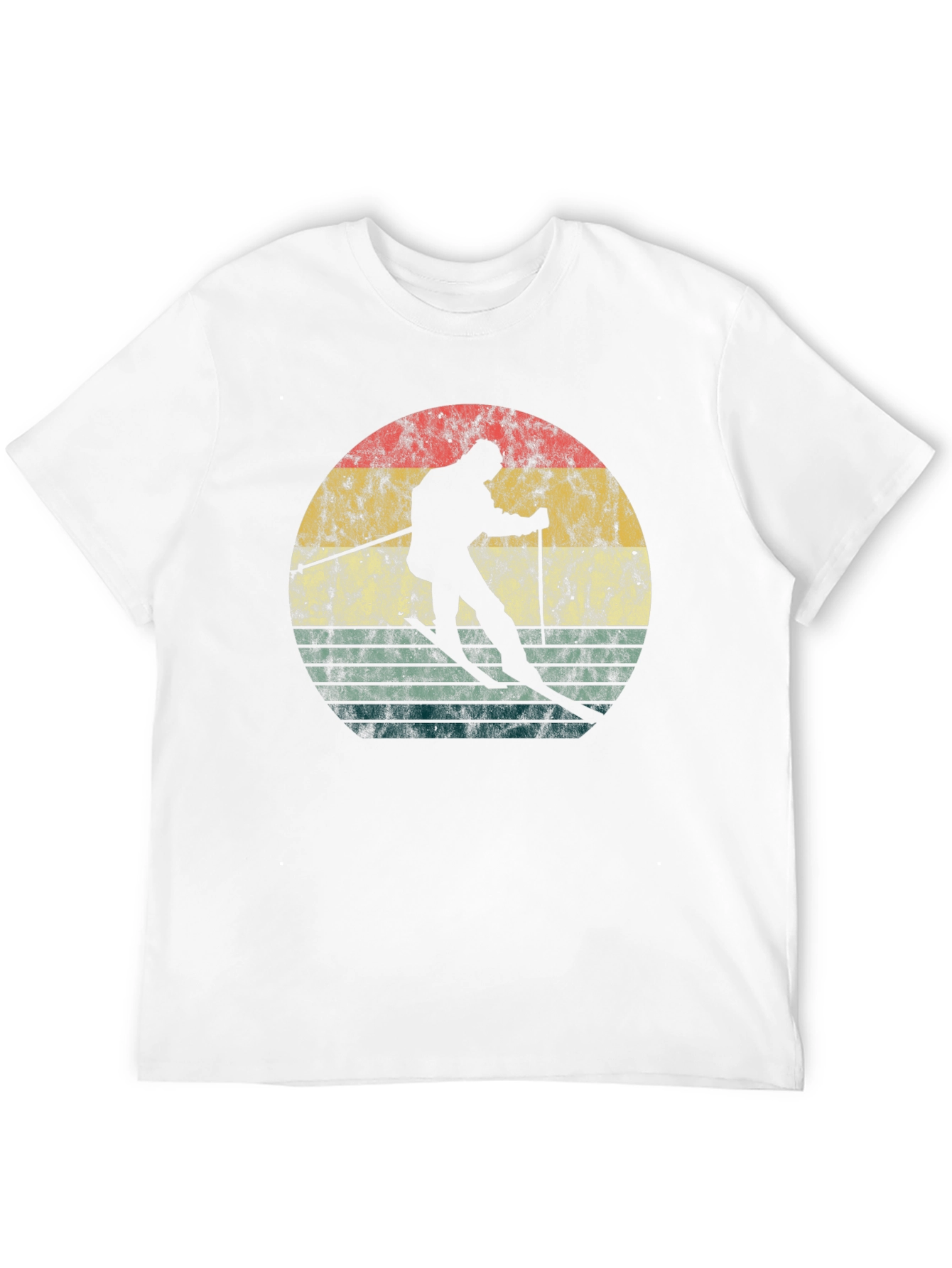 Retro Skiing Sunset Graphic Tee