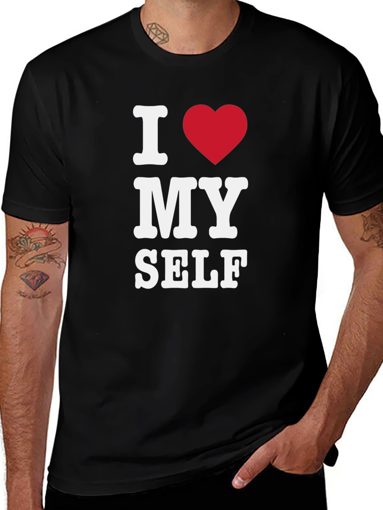 I Heart Myself Black T-Shirt - Bold Statement Tee