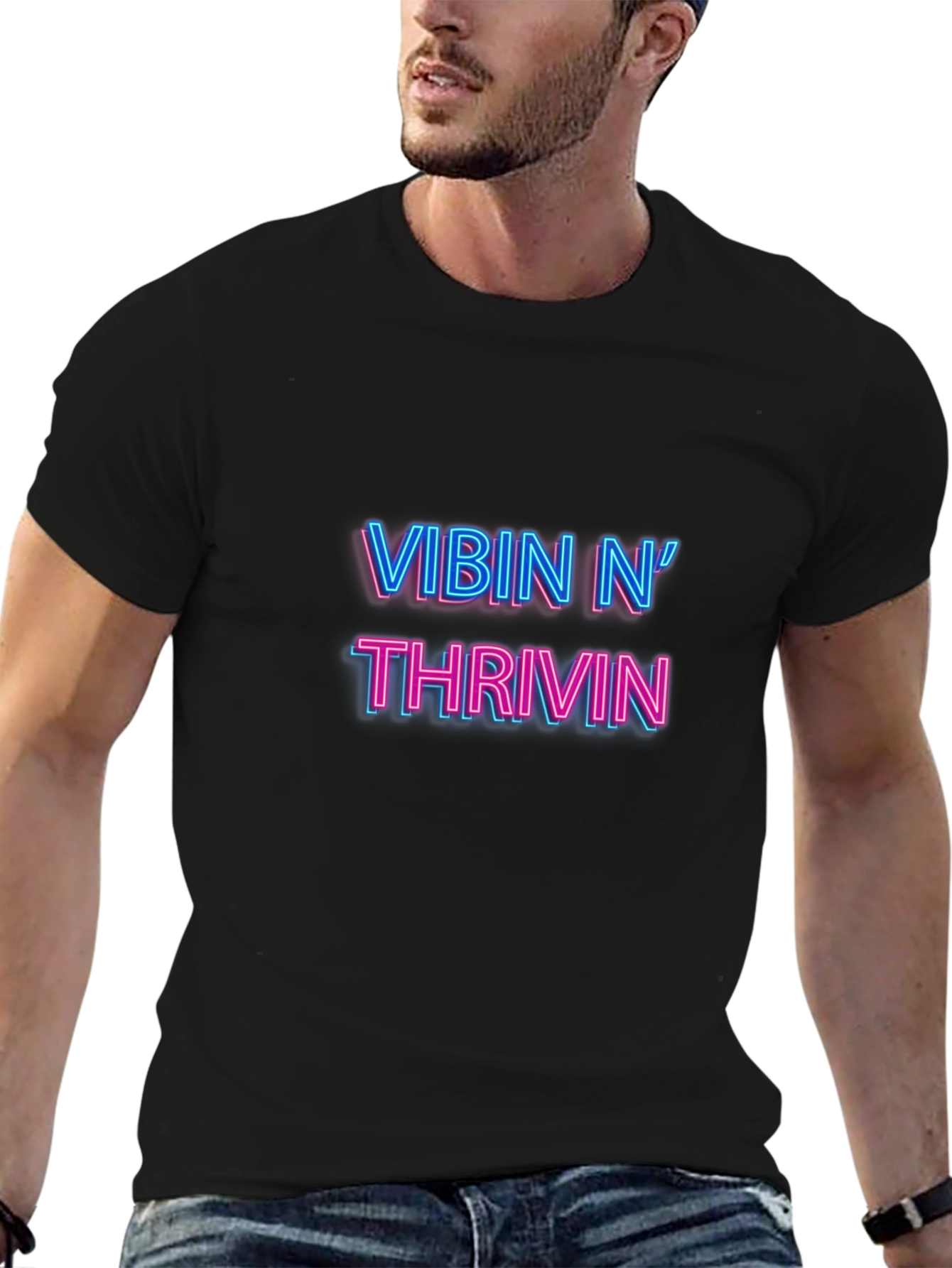 Vibin N Thrivin Black T-Shirt