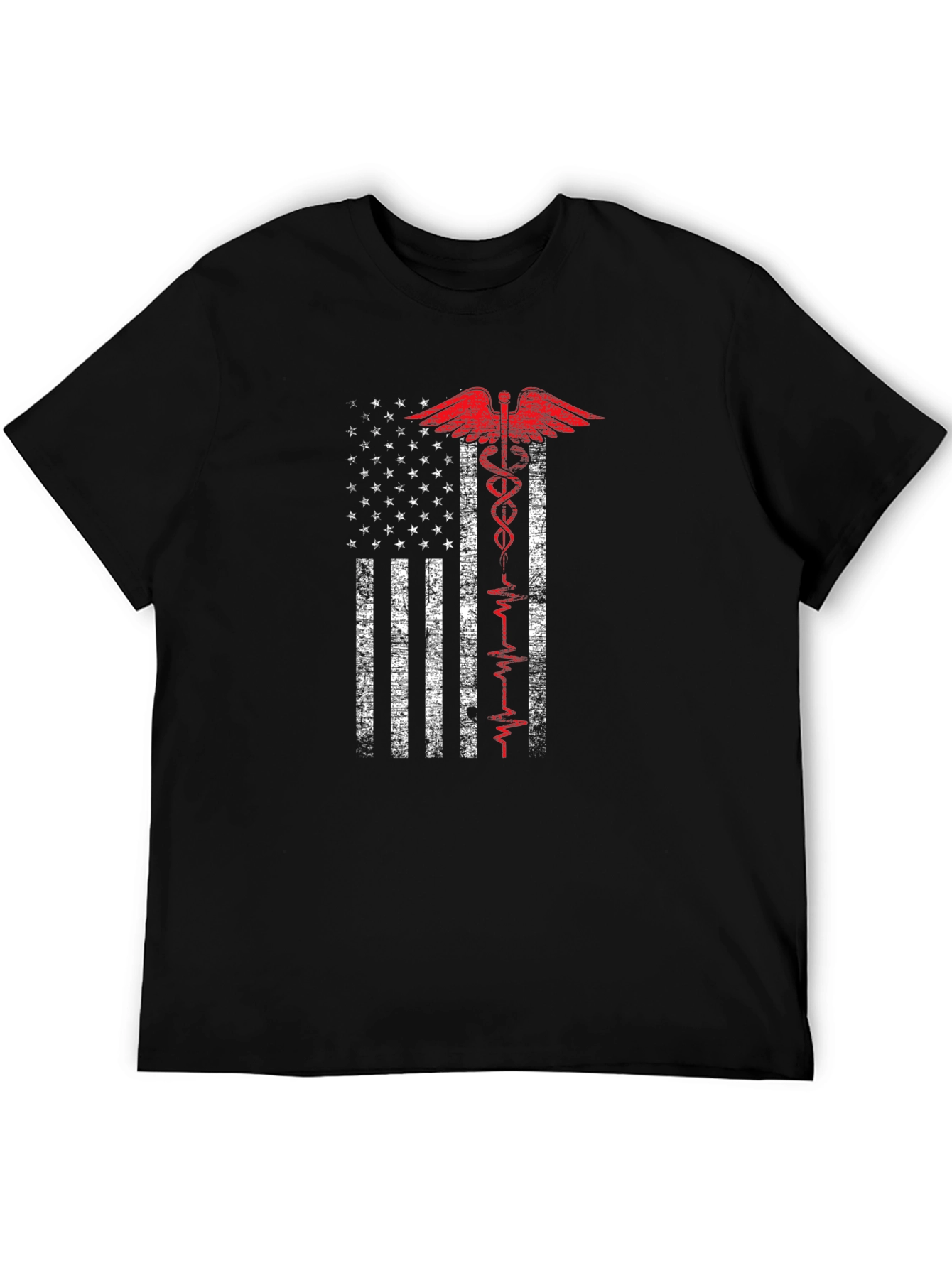 American Flag Caduceus Graphic T-Shirt