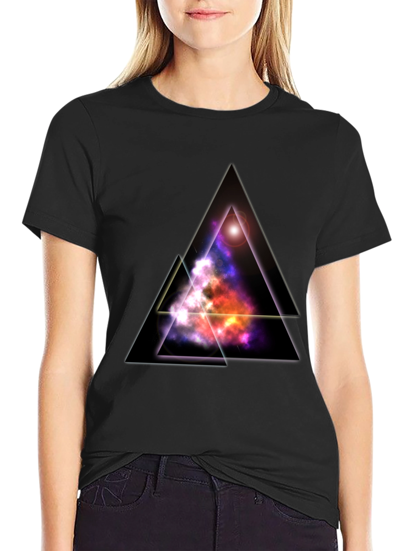 Galaxy Triangle Black T-Shirt