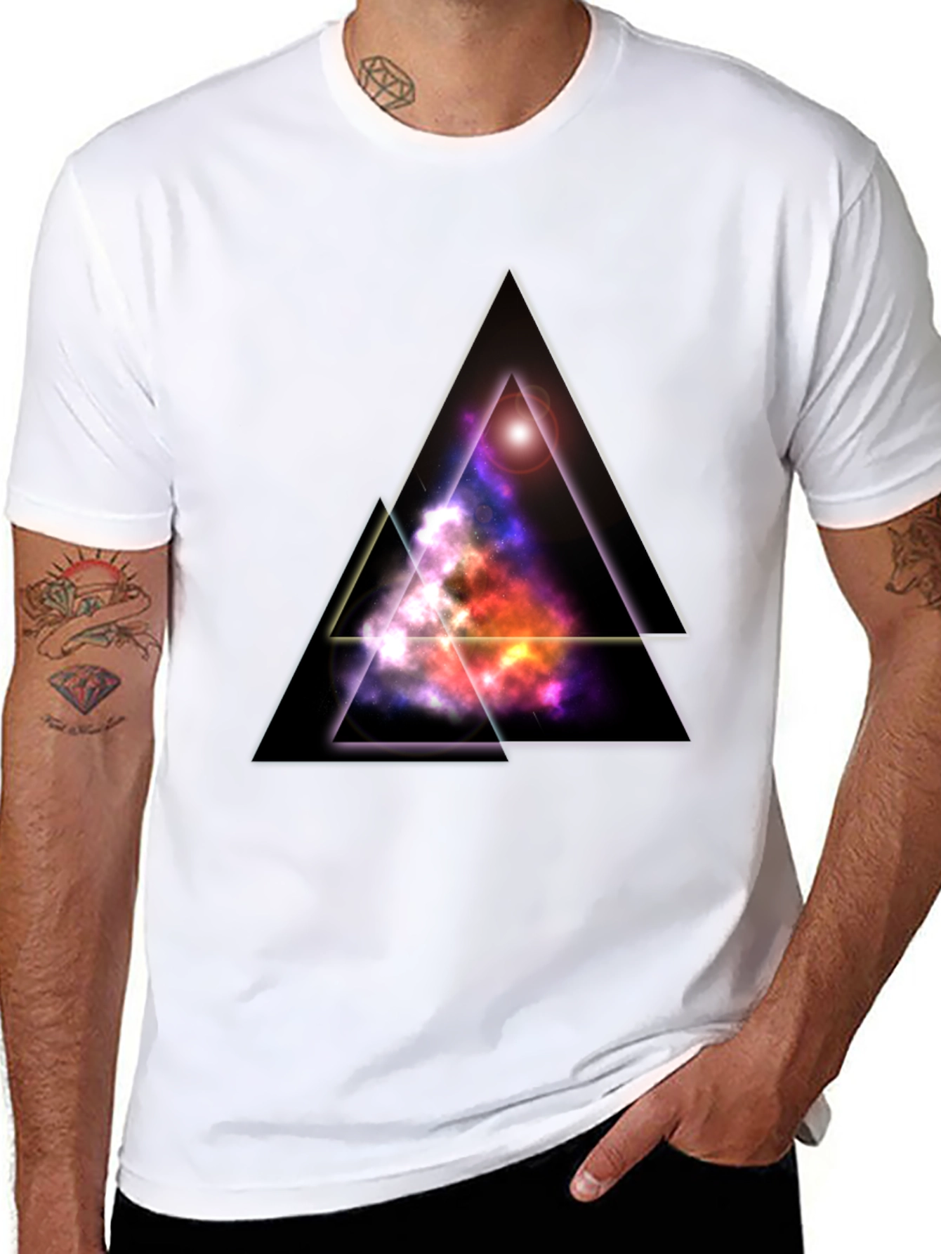 Galaxy Triangle Black T-Shirt