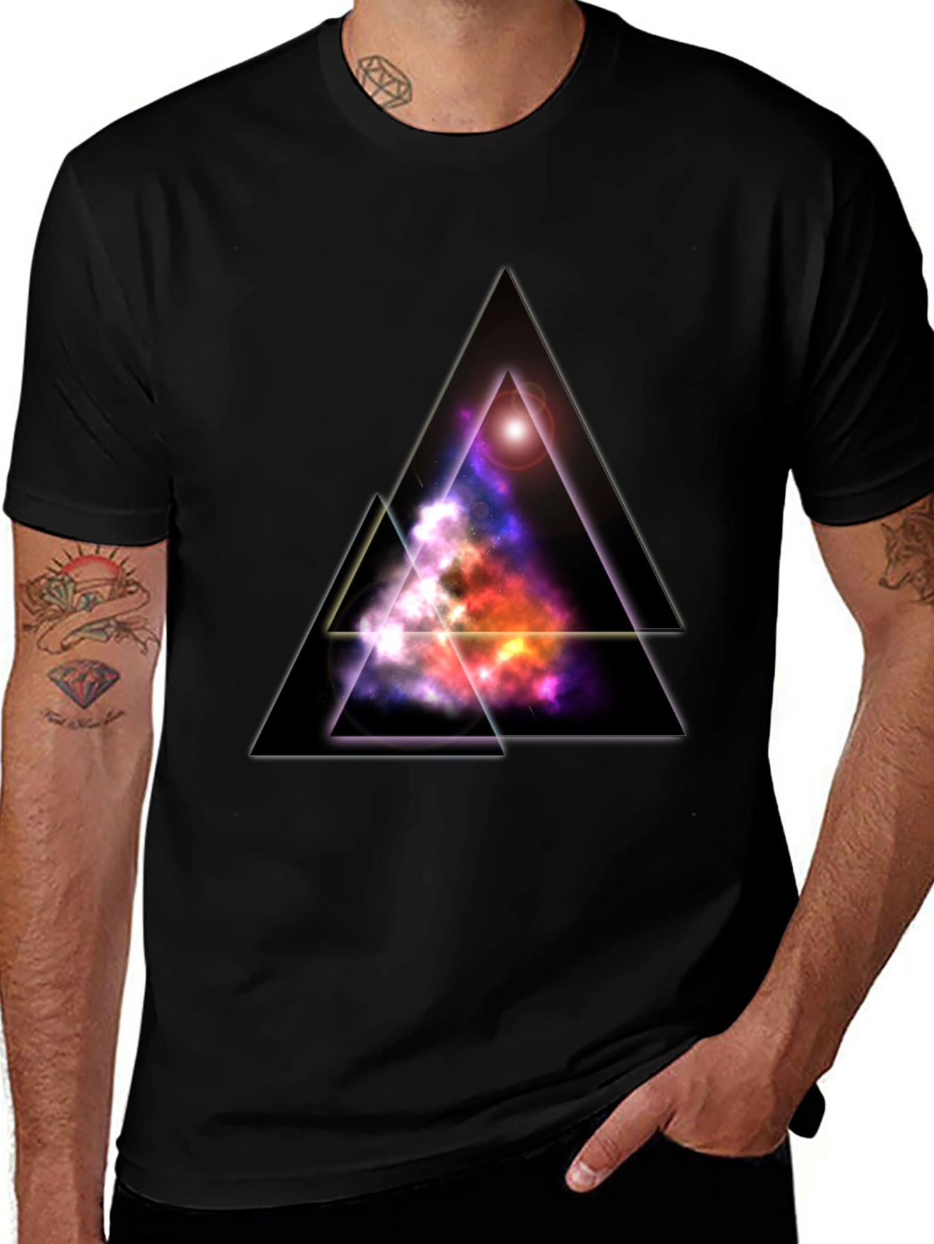 Galaxy Triangle Black T-Shirt