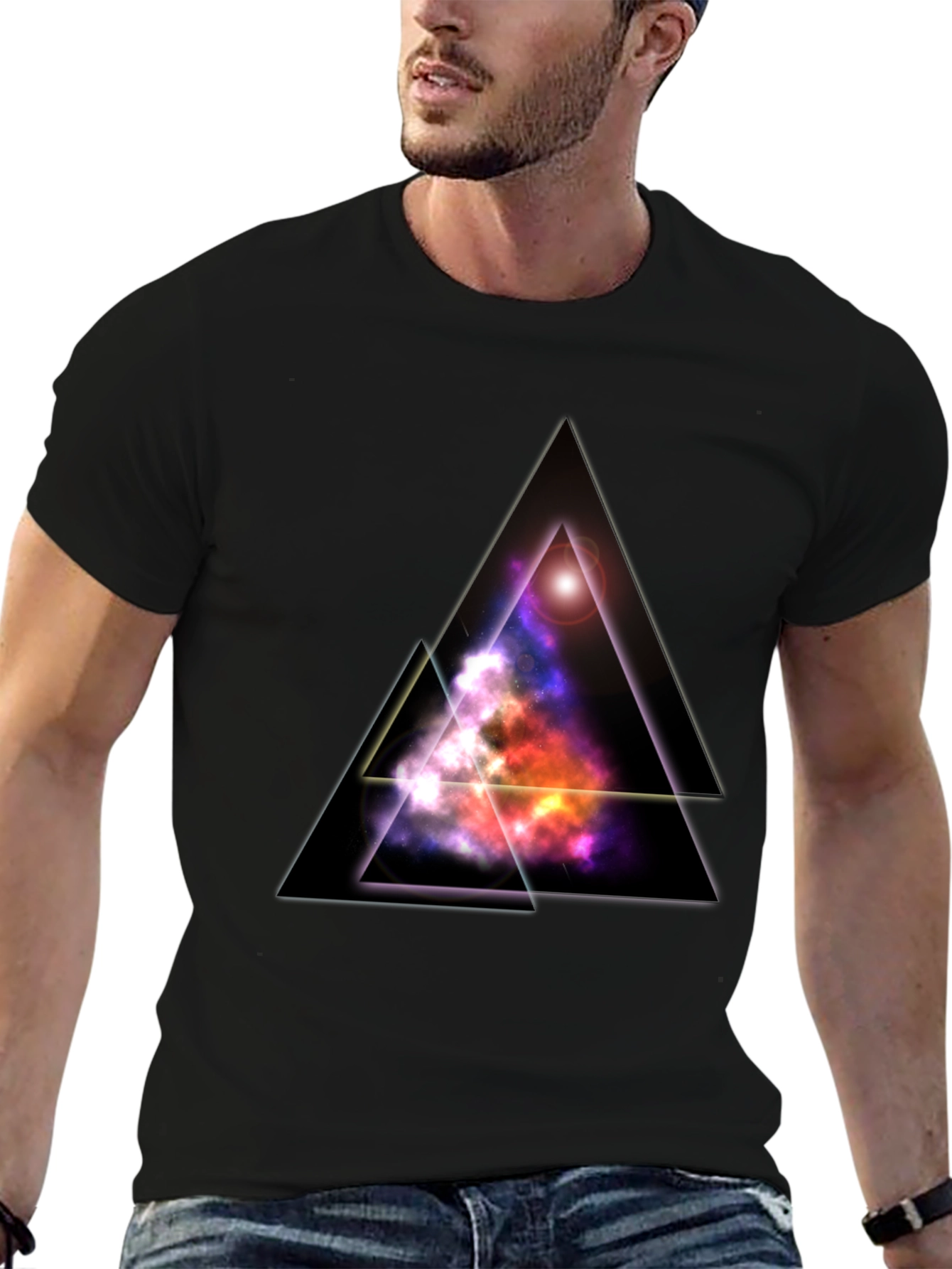 Galaxy Triangle Black T-Shirt