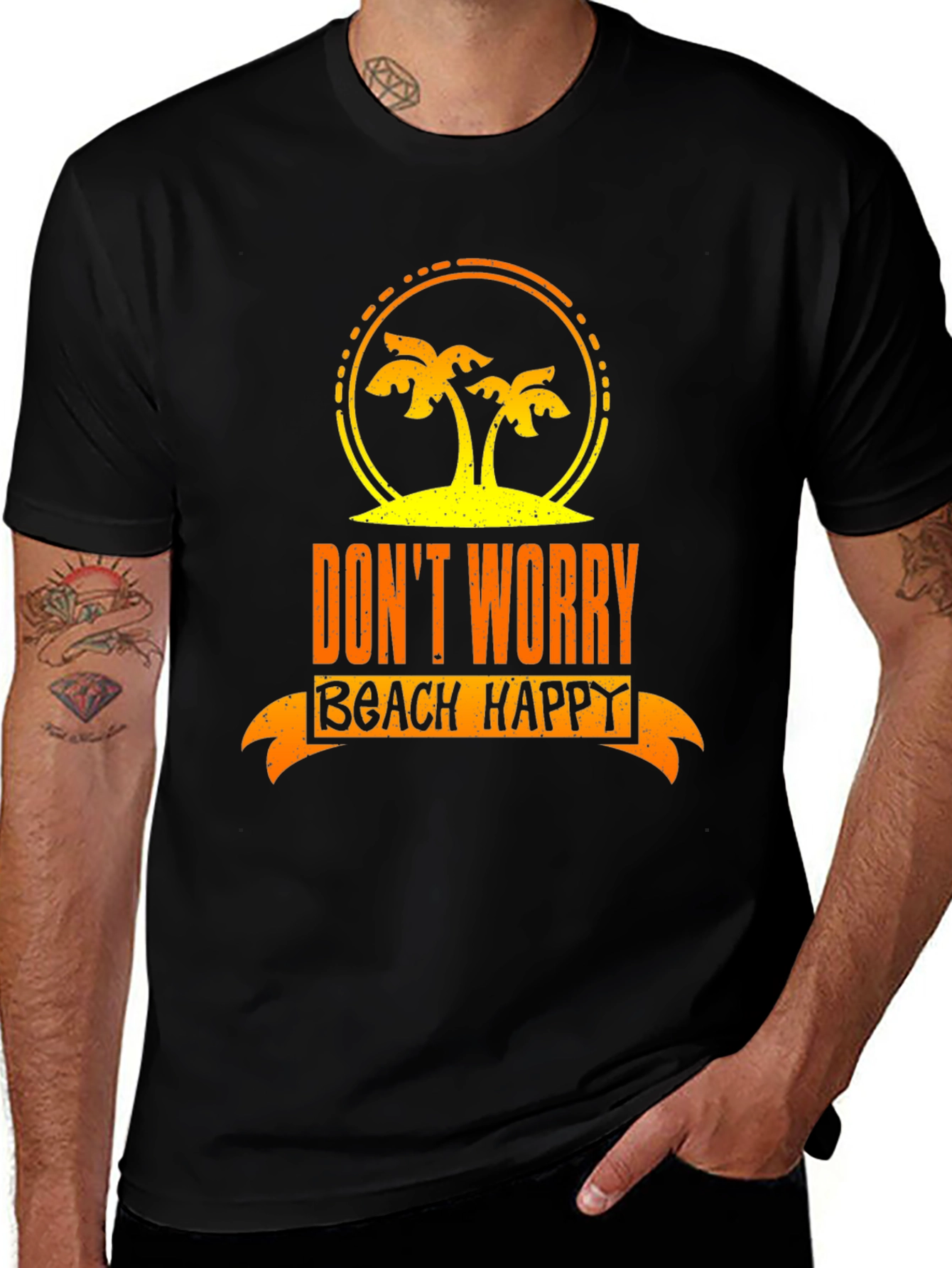 Dont Worry Beach Happy Graphic T-Shirt