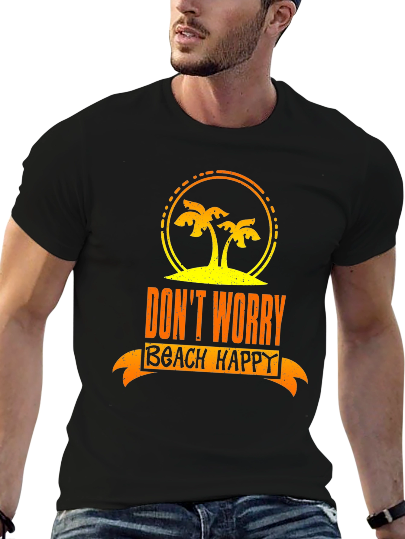 Dont Worry Beach Happy Graphic T-Shirt