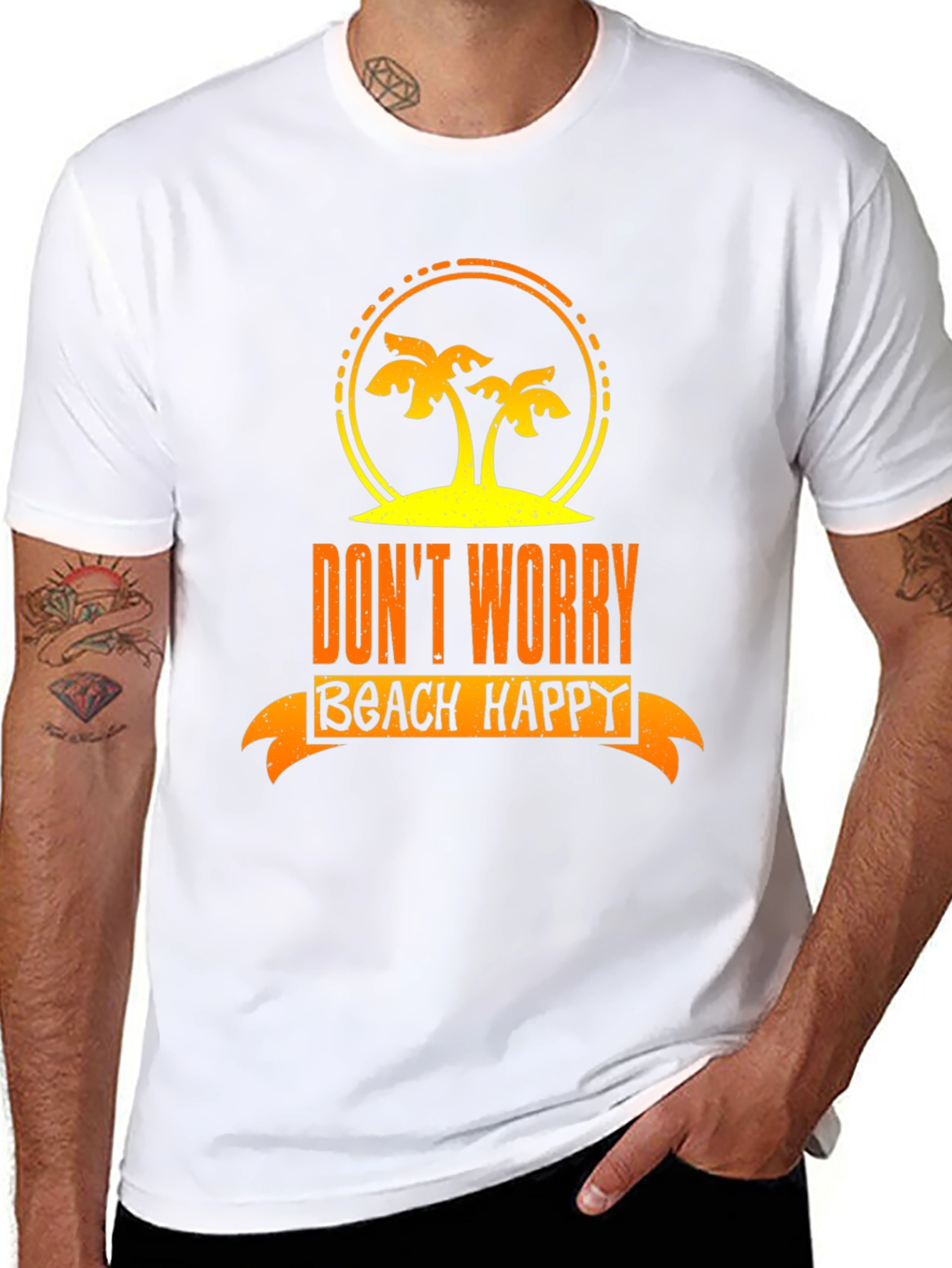 Dont Worry Beach Happy Graphic T-Shirt