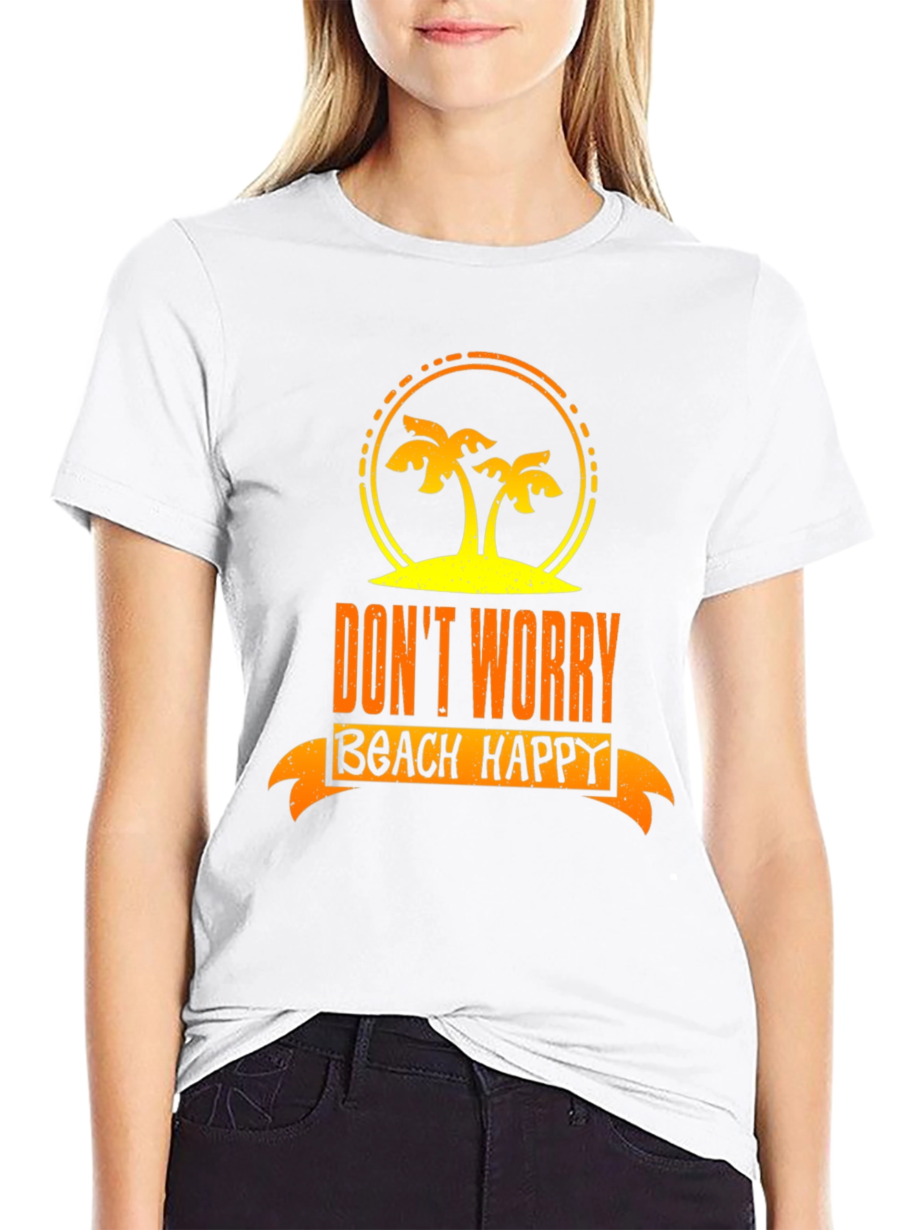 Dont Worry Beach Happy Graphic T-Shirt