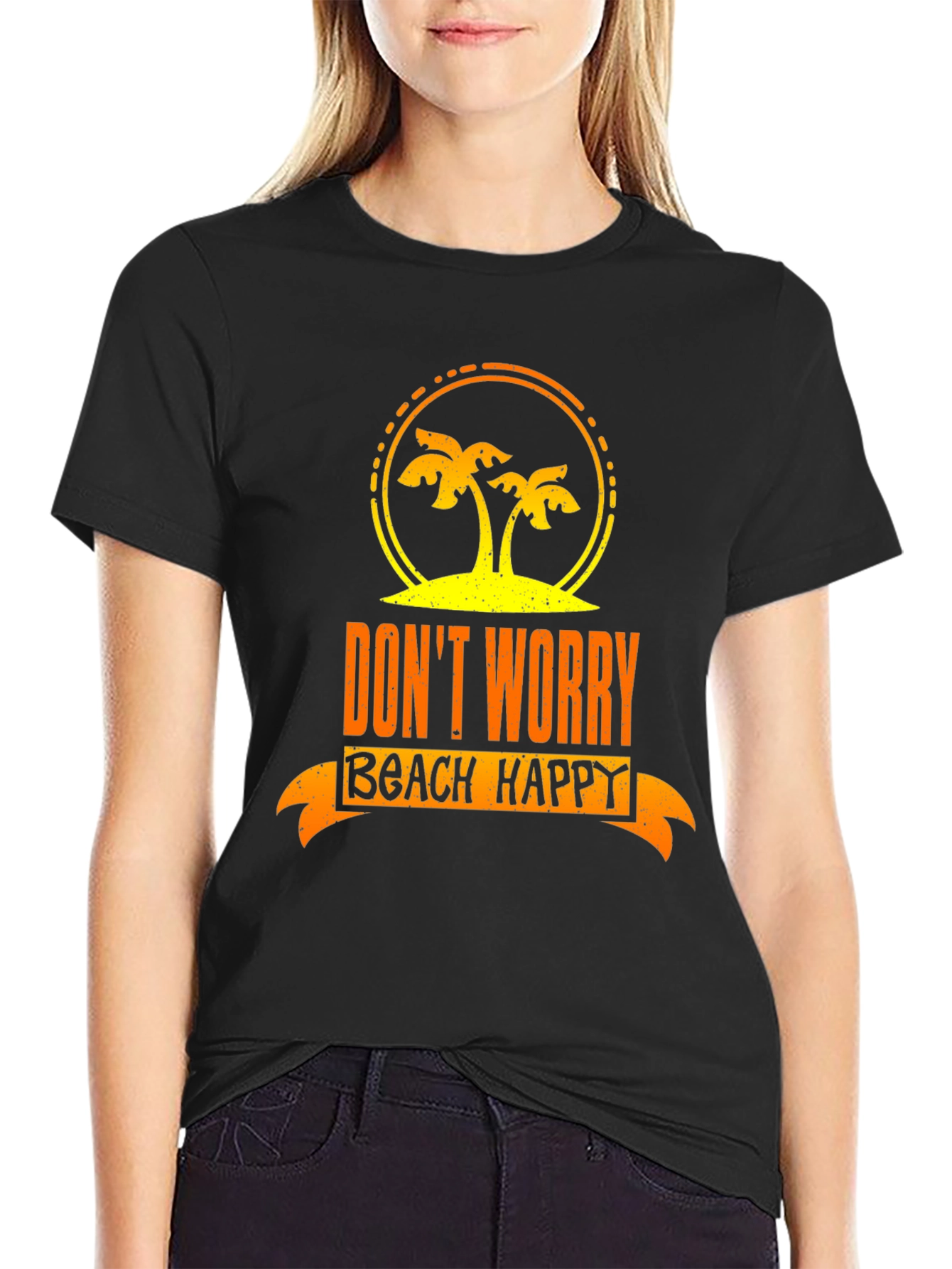 Dont Worry Beach Happy Graphic T-Shirt