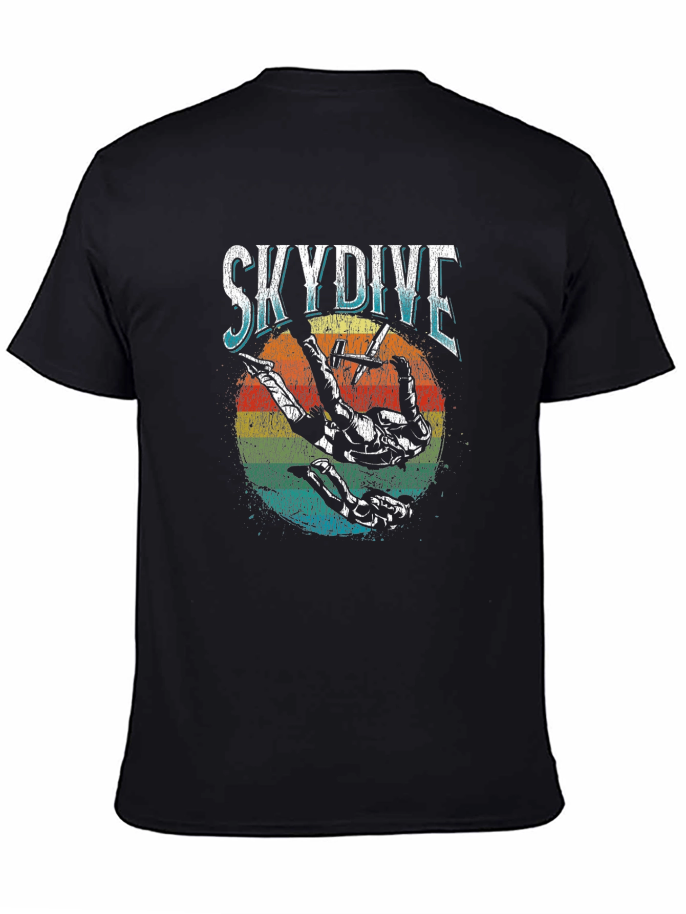Skydiving T-Shirt Retro Style Black