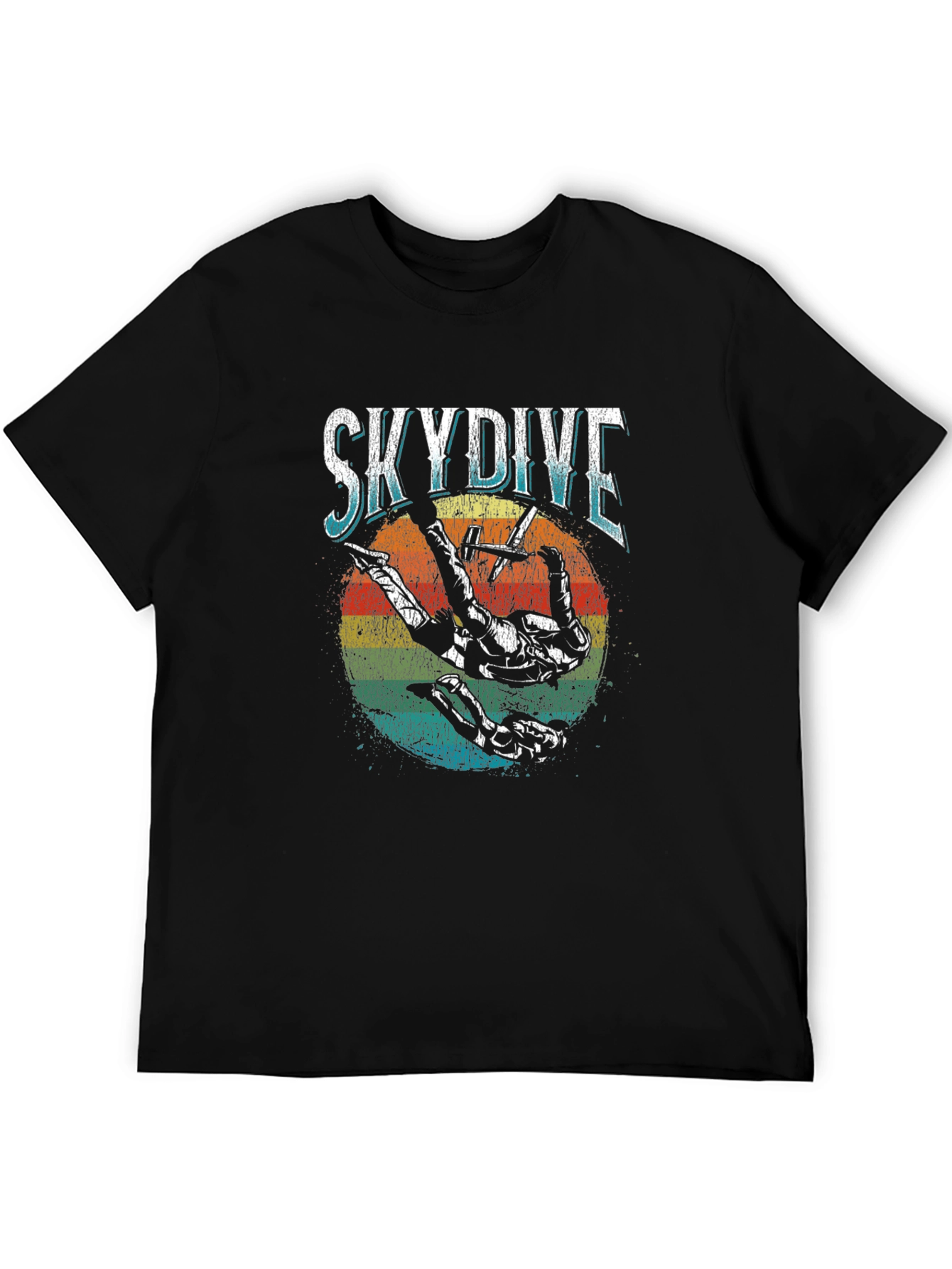 Skydiving T-Shirt Retro Style Black