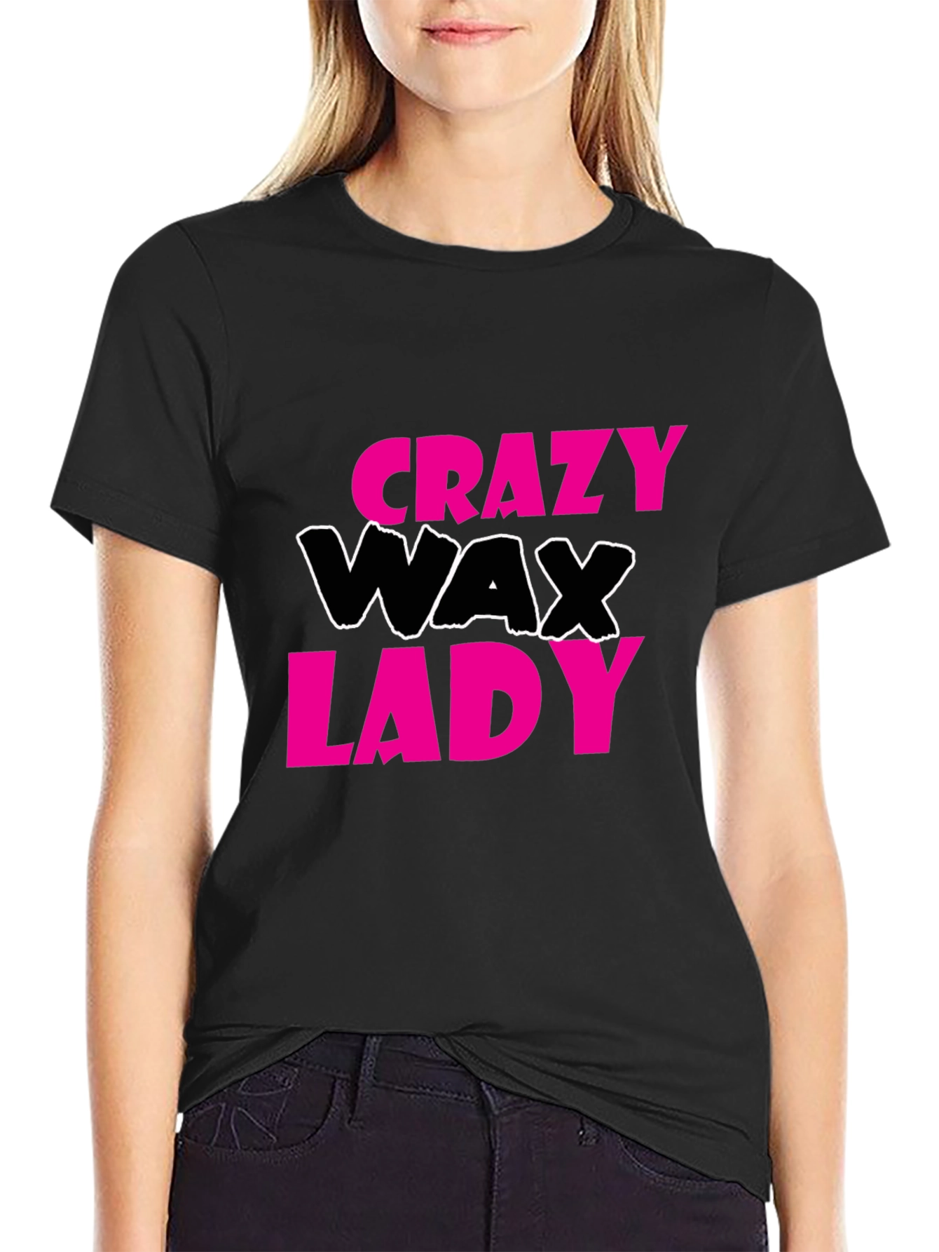 Crazy Wax Lady Graphic Tee - Black T-Shirt