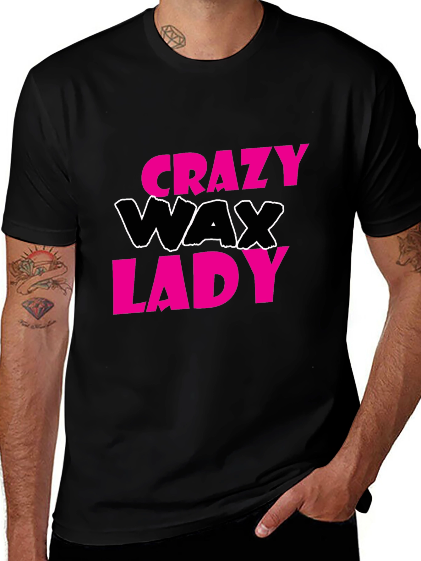 Crazy Wax Lady Graphic Tee - Black T-Shirt