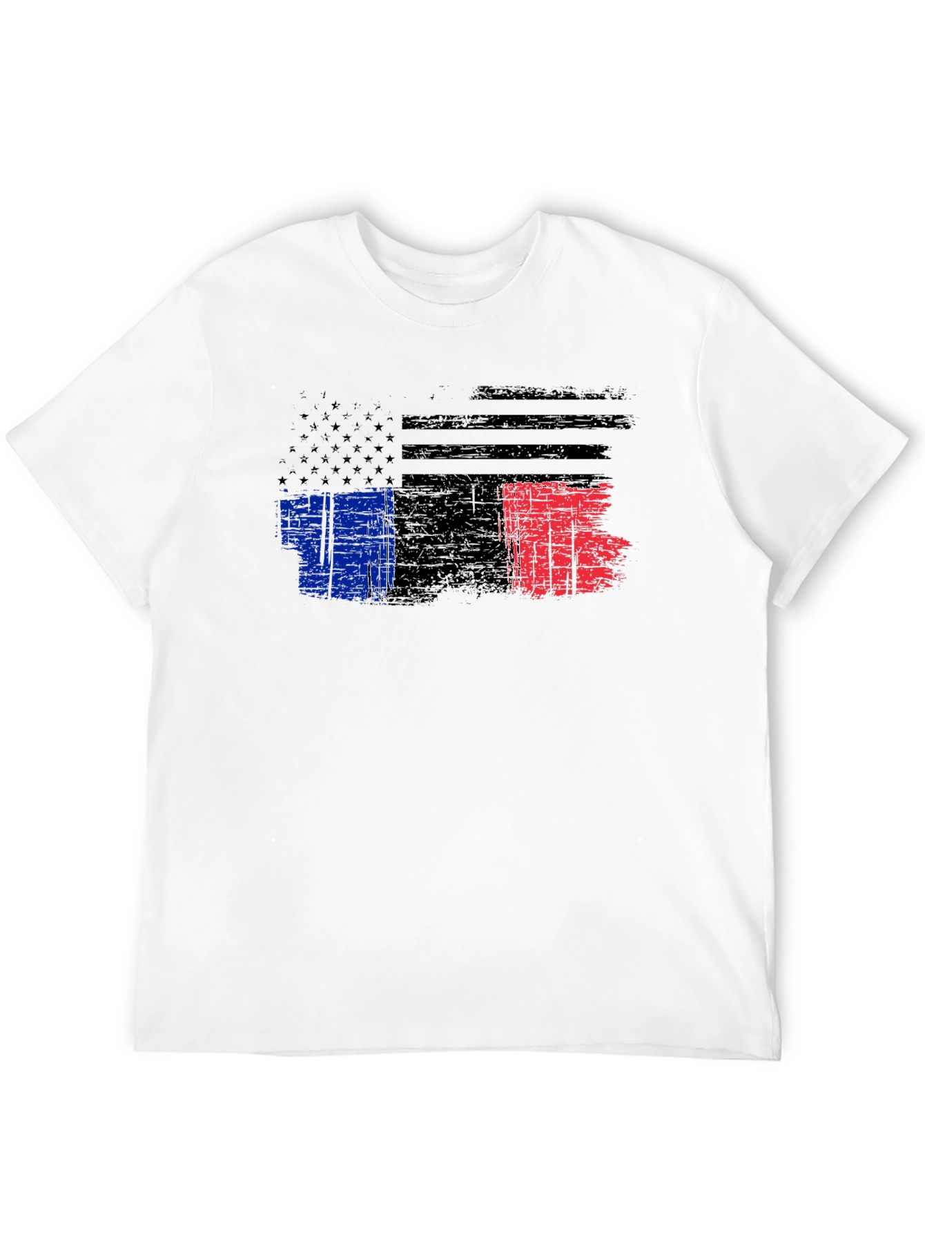 Distressed American France Flag Graphic T-Shirt