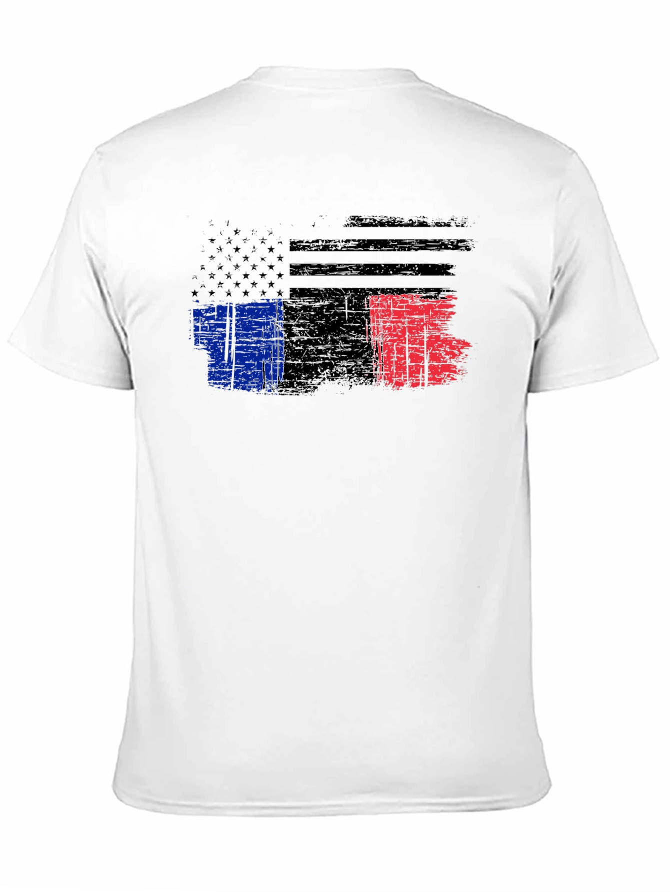 Distressed American France Flag Graphic T-Shirt