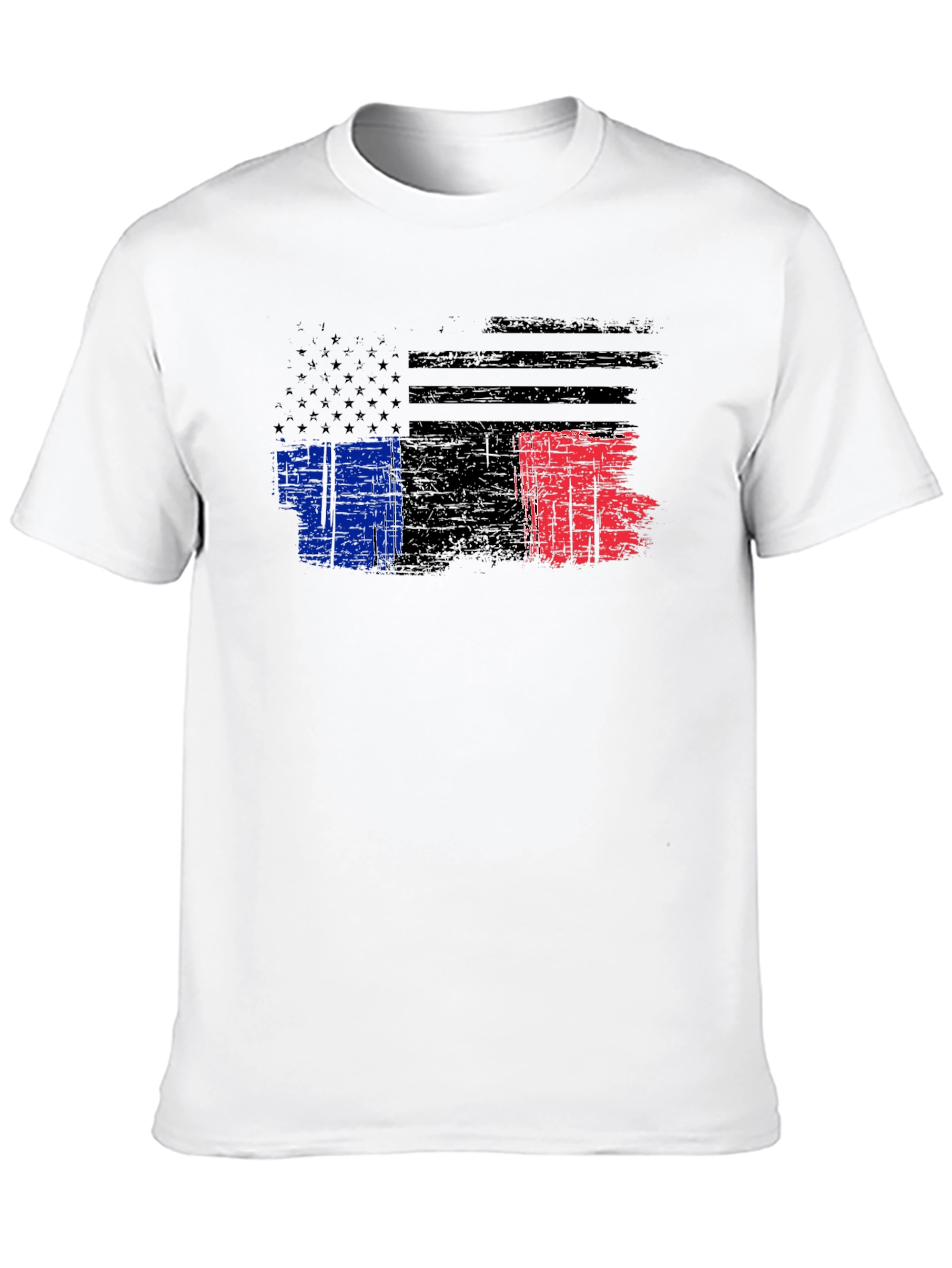 Distressed American France Flag Graphic T-Shirt