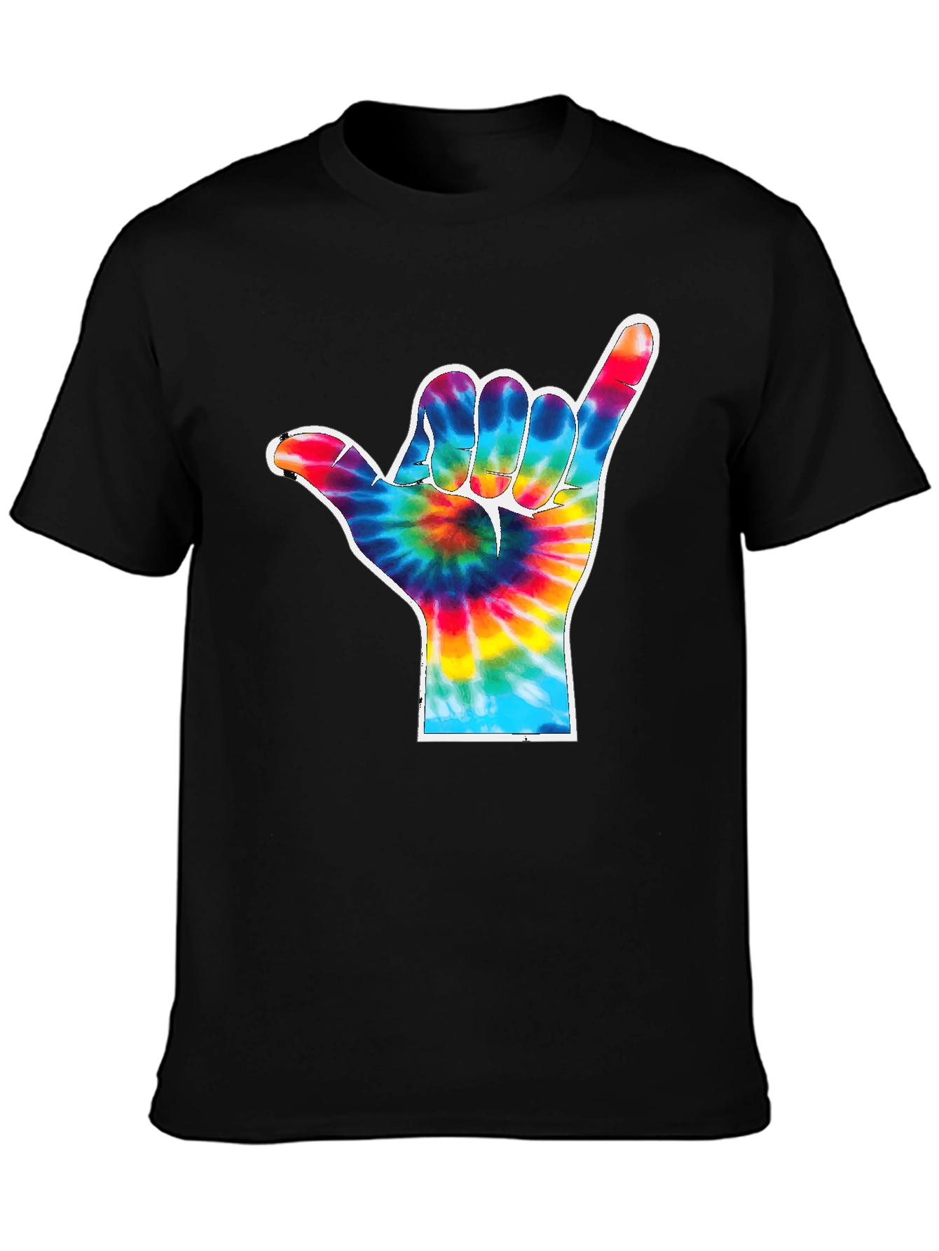 Tie Dye Shaka Hand Gesture Graphic T-Shirt