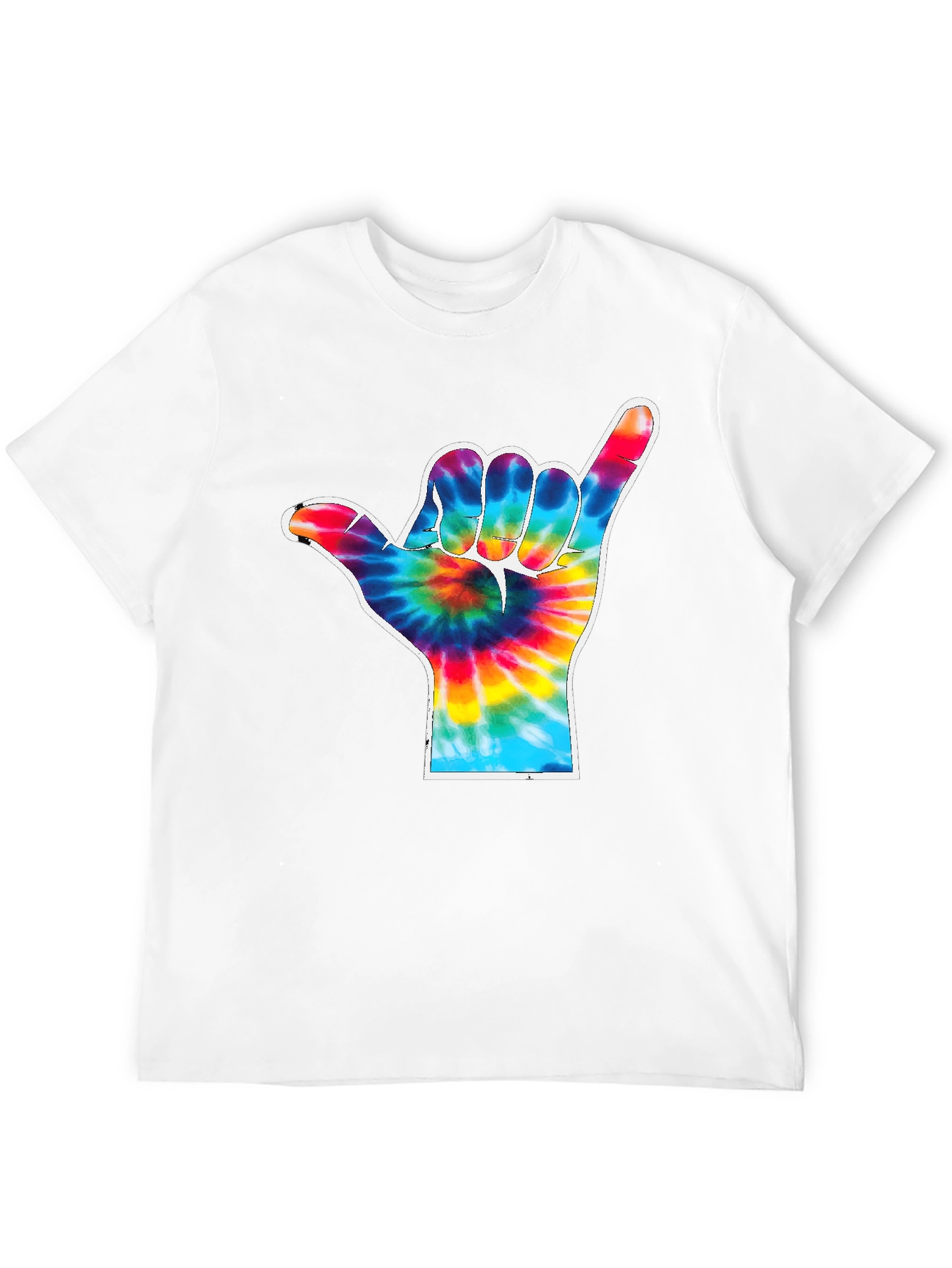 Tie Dye Shaka Hand Gesture Graphic T-Shirt