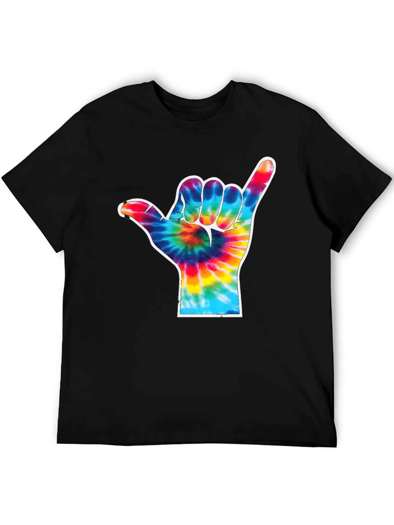 Tie Dye Shaka Hand Gesture Graphic T-Shirt