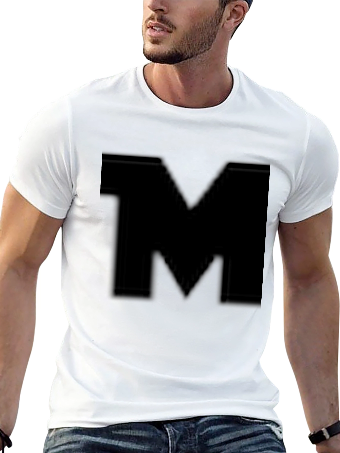 Bold M Black T-Shirt - Stylish Casual Wear