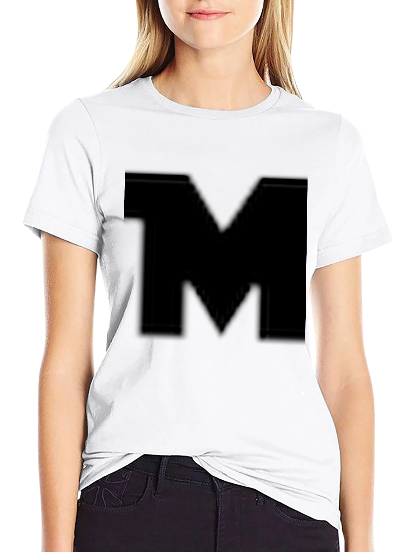 Bold M Black T-Shirt - Stylish Casual Wear