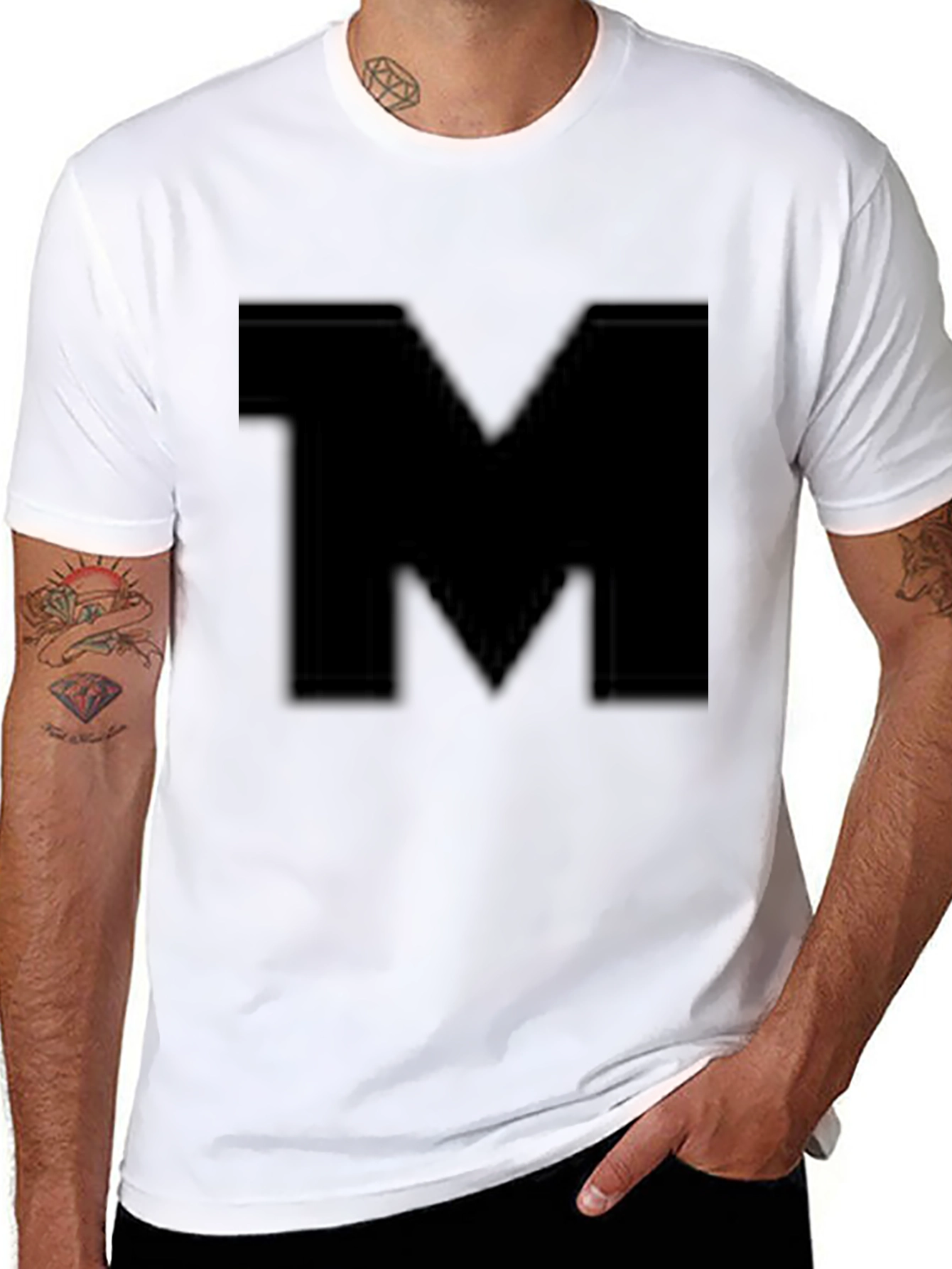 Bold M Black T-Shirt - Stylish Casual Wear