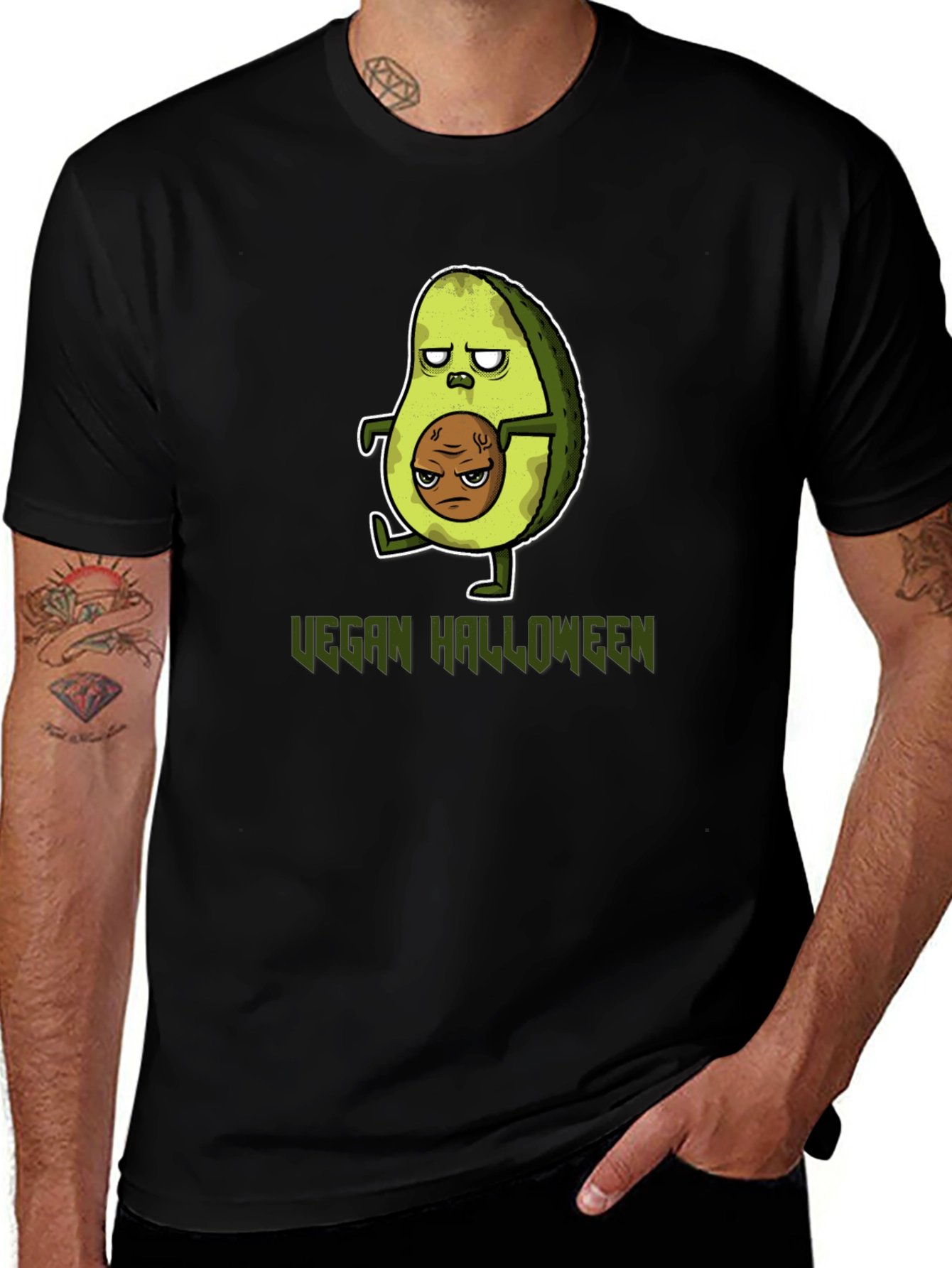 Vegan Halloween T-Shirt - Avocado Zombie