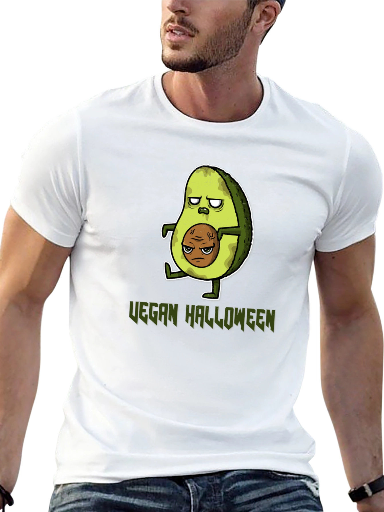 Vegan Halloween T-Shirt - Avocado Zombie