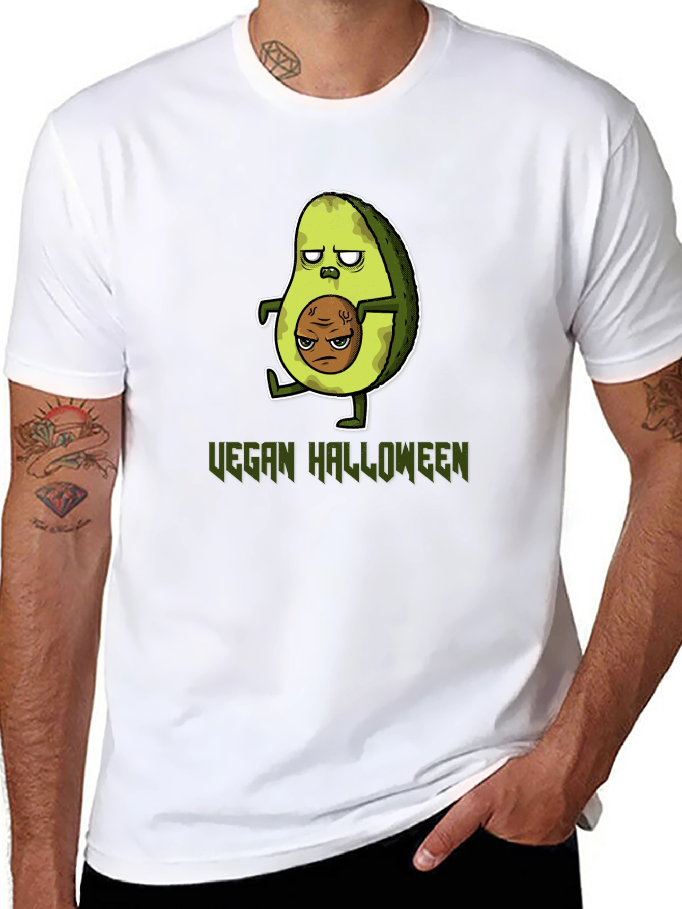 Vegan Halloween T-Shirt - Avocado Zombie