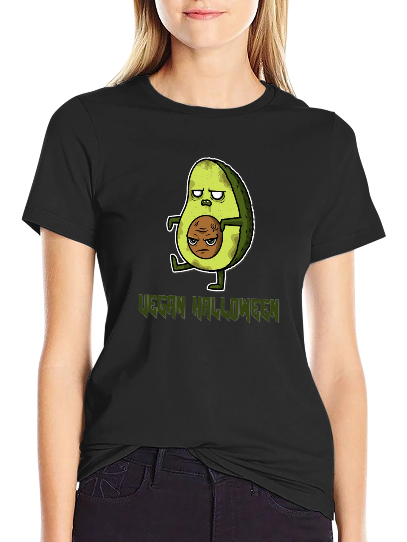 Vegan Halloween T-Shirt - Avocado Zombie