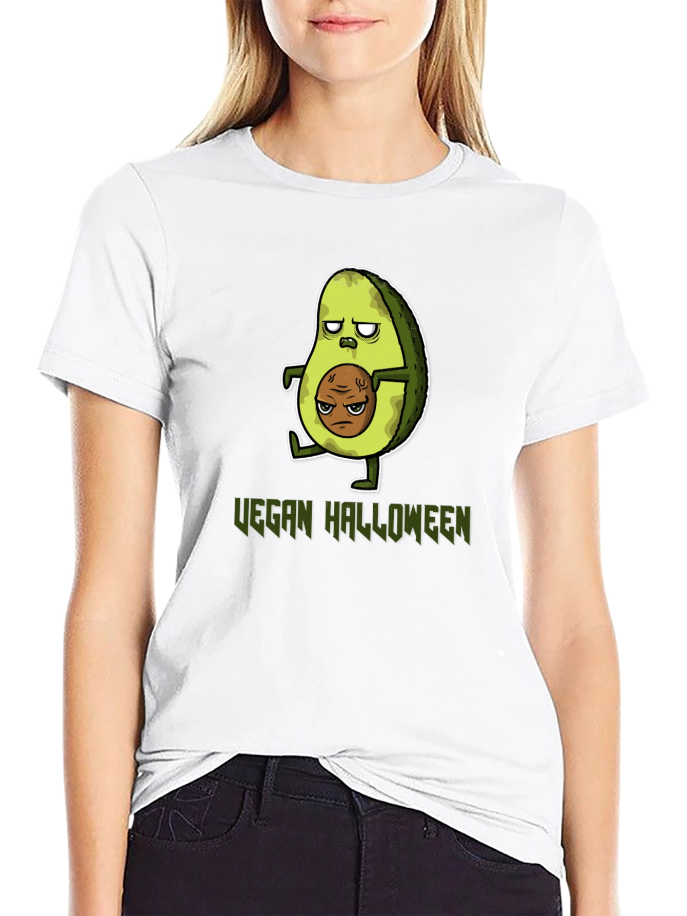 Vegan Halloween T-Shirt - Avocado Zombie