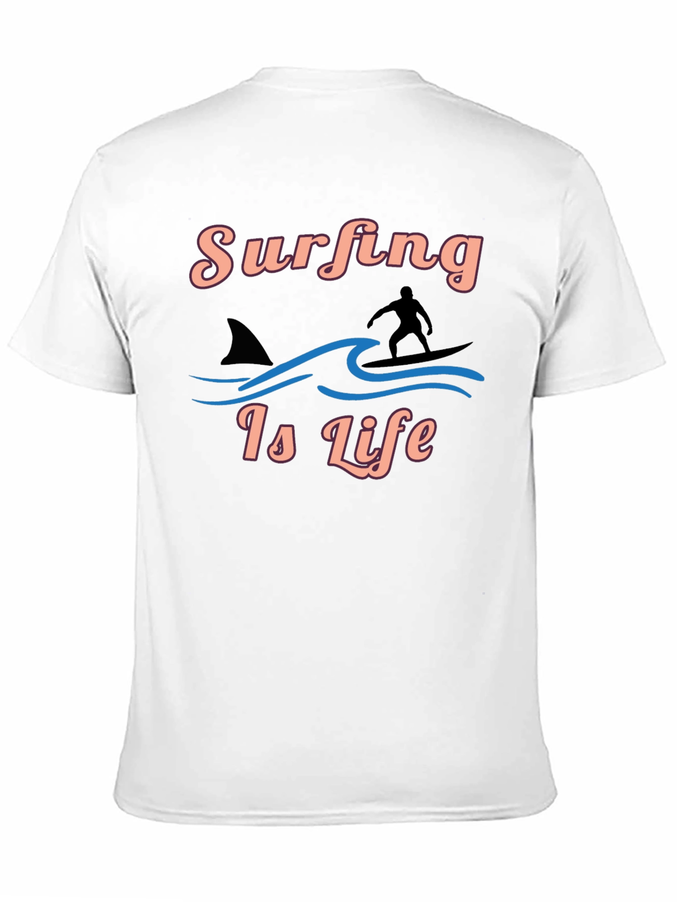 Surfing Is Life Black Graphic Tee
