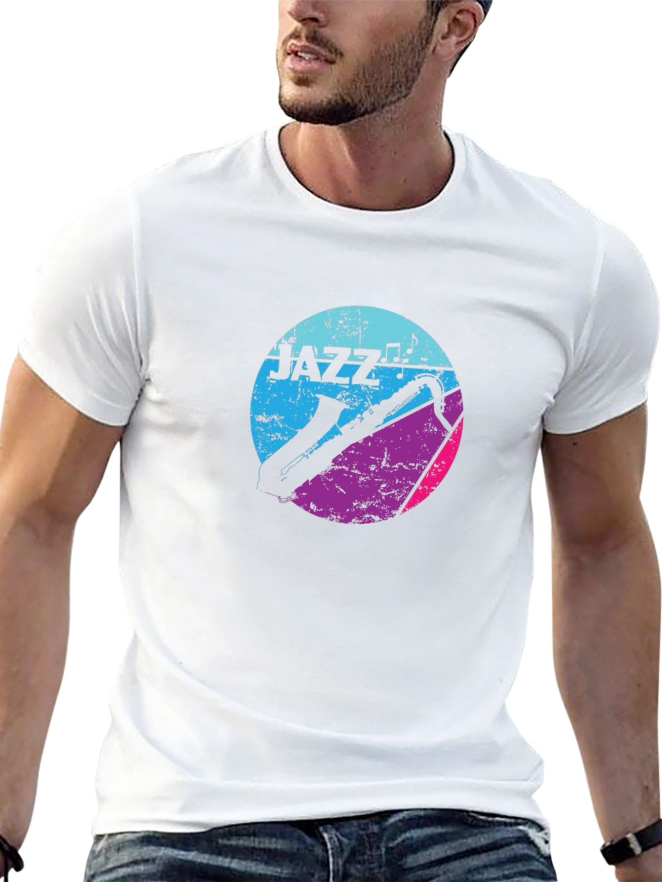 Jazz Music Graphic Tee - Saxophone Design