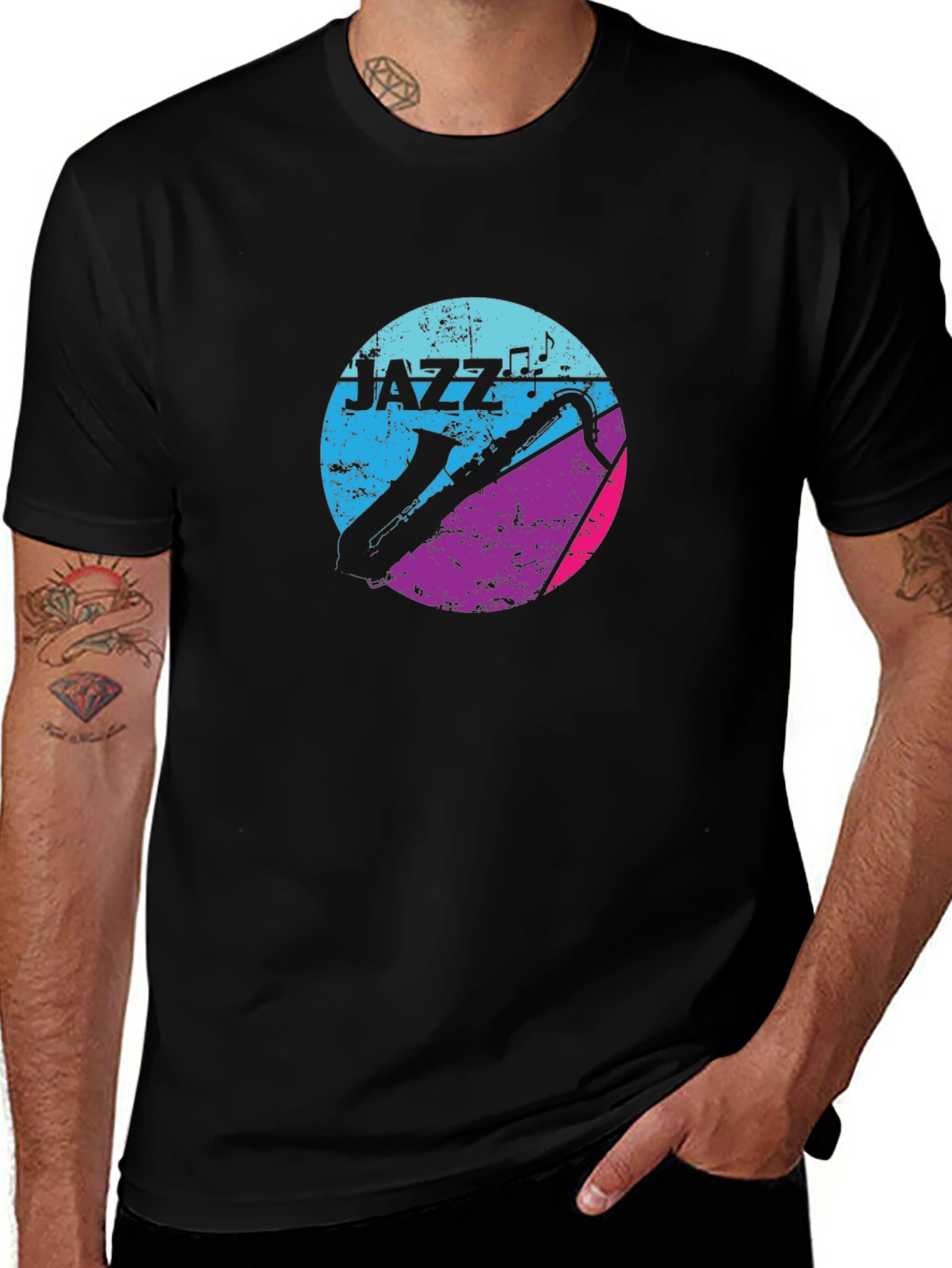 Jazz Music Graphic Tee - Saxophone Design