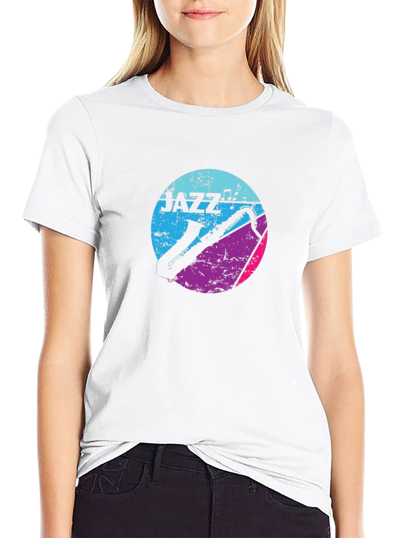 Jazz Music Graphic Tee - Saxophone Design