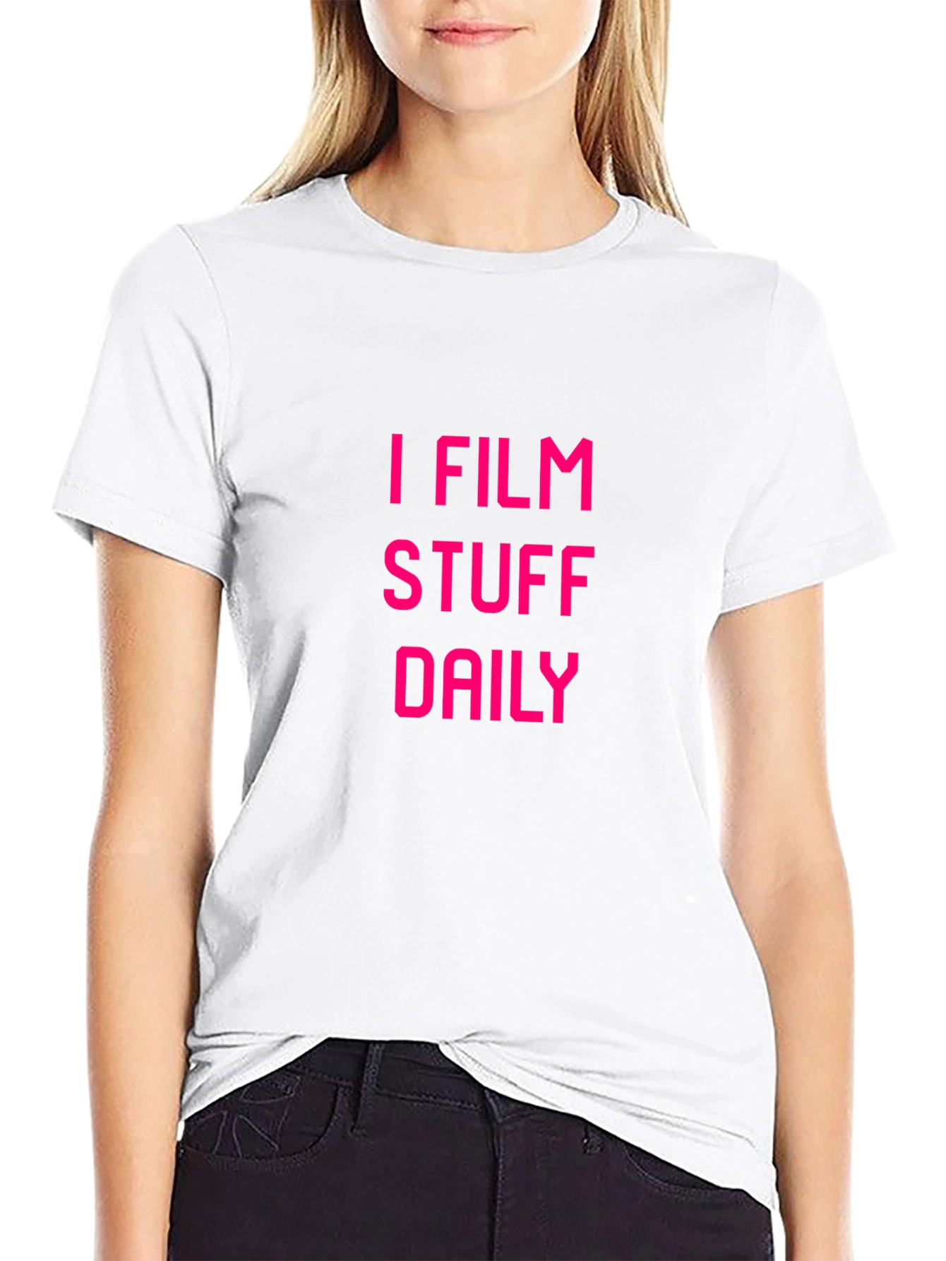 I Film Stuff Daily Black Graphic Tee