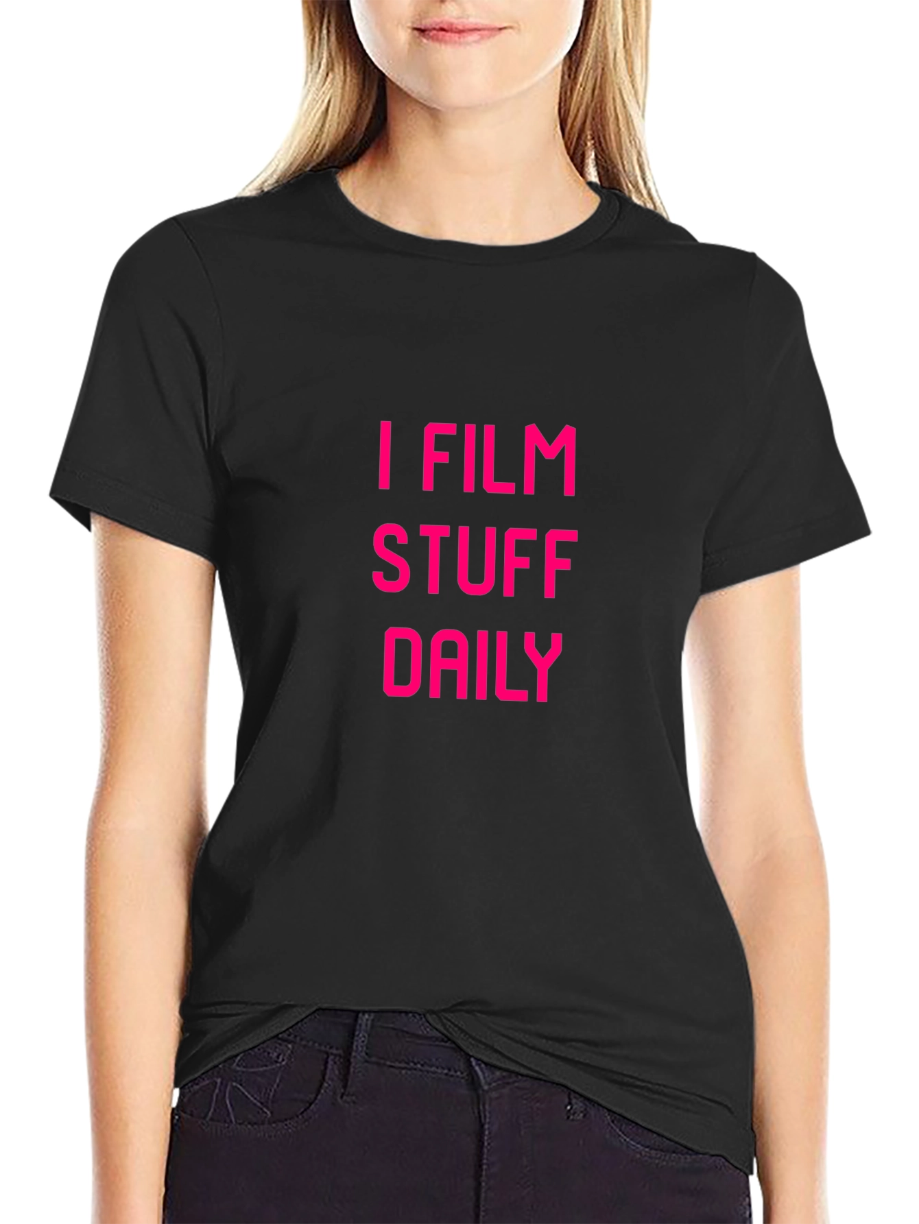 I Film Stuff Daily Black Graphic Tee