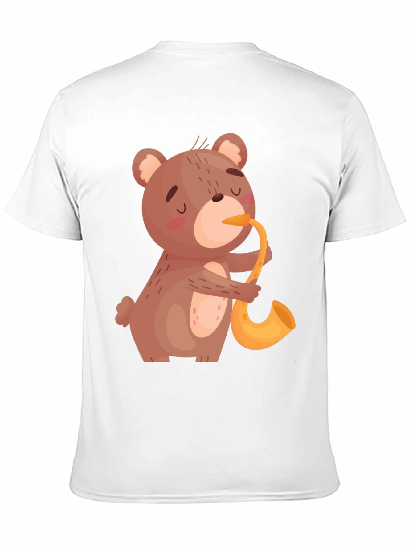 Bear Saxophone Graphic Tee - Cool Black T-Shirt