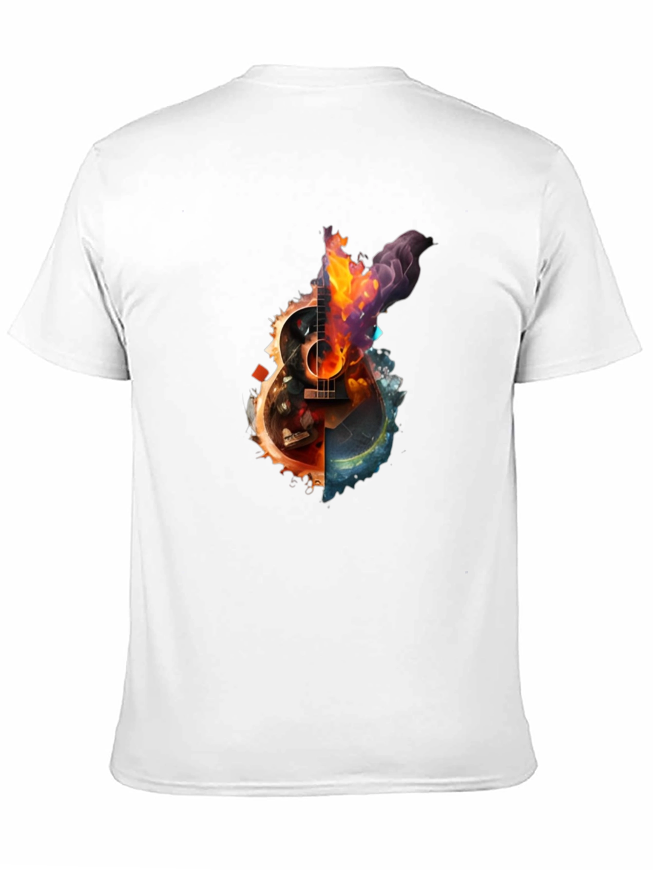 Fiery Guitar Graphic Print T-Shirt
