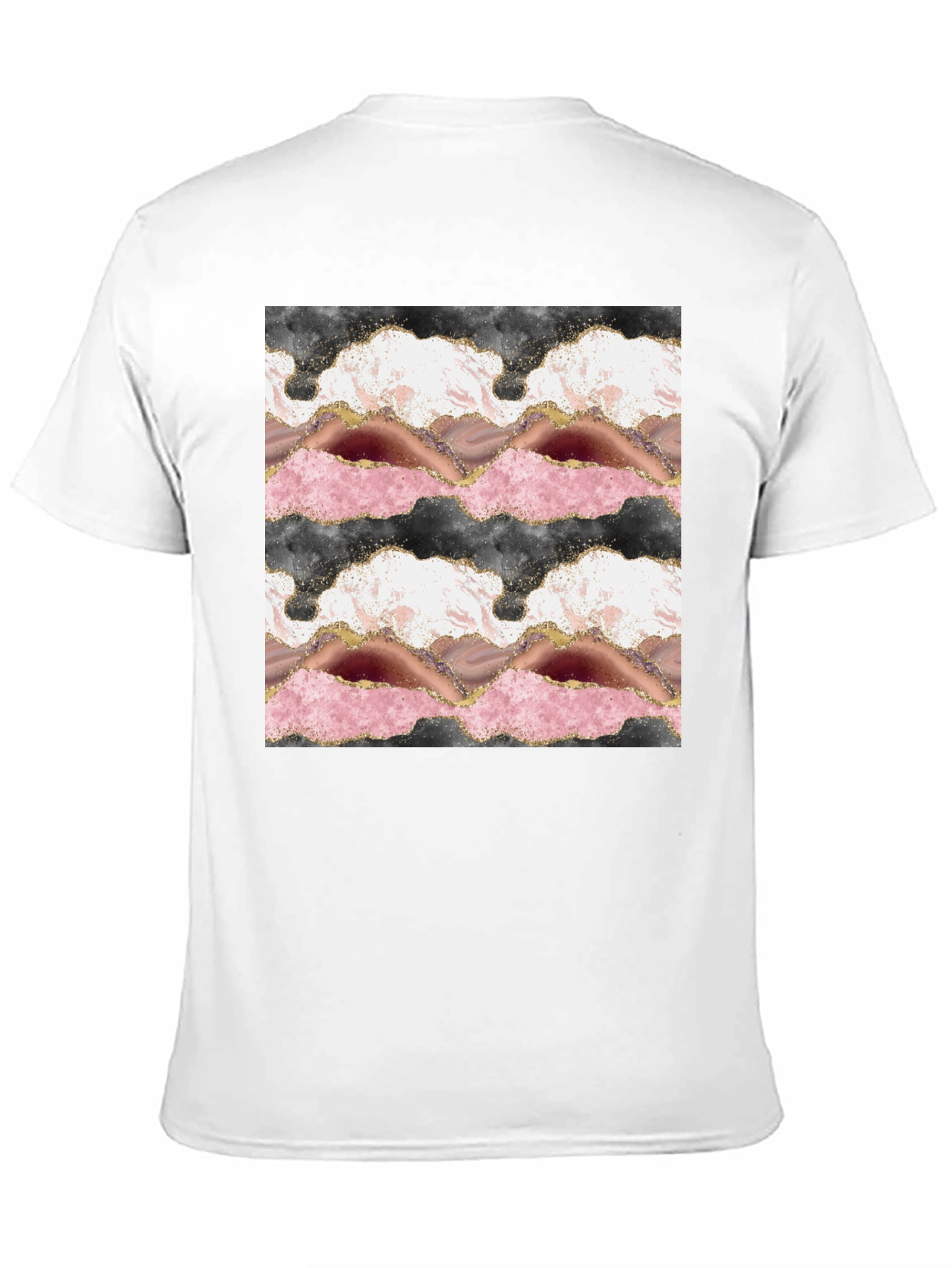 Trendy Agate Print Black T-Shirt