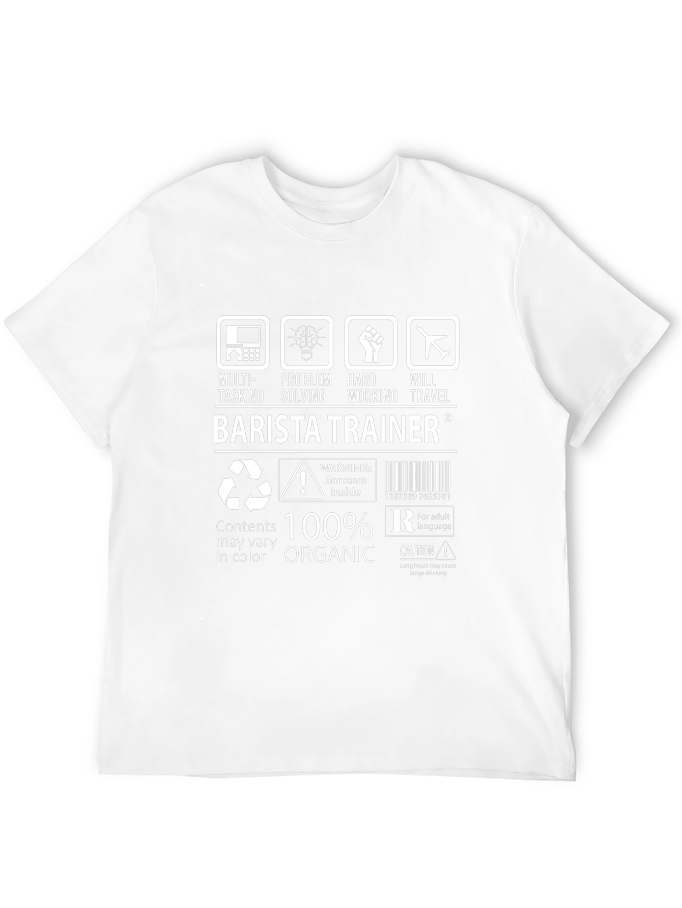 Barista Trainer T-Shirt: Multi-Tasking Organic Humor Tee