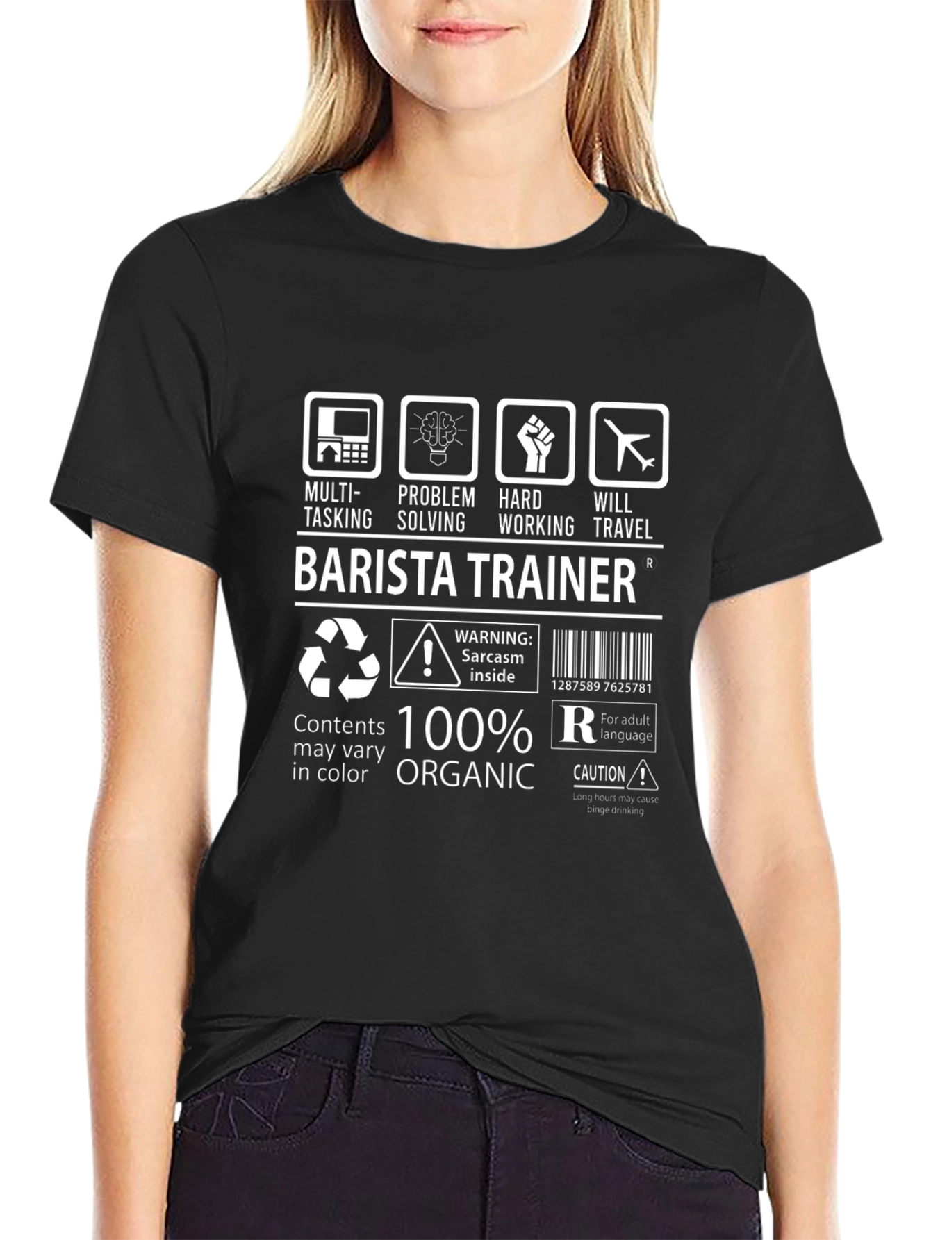 Barista Trainer T-Shirt: Multi-Tasking Organic Humor Tee
