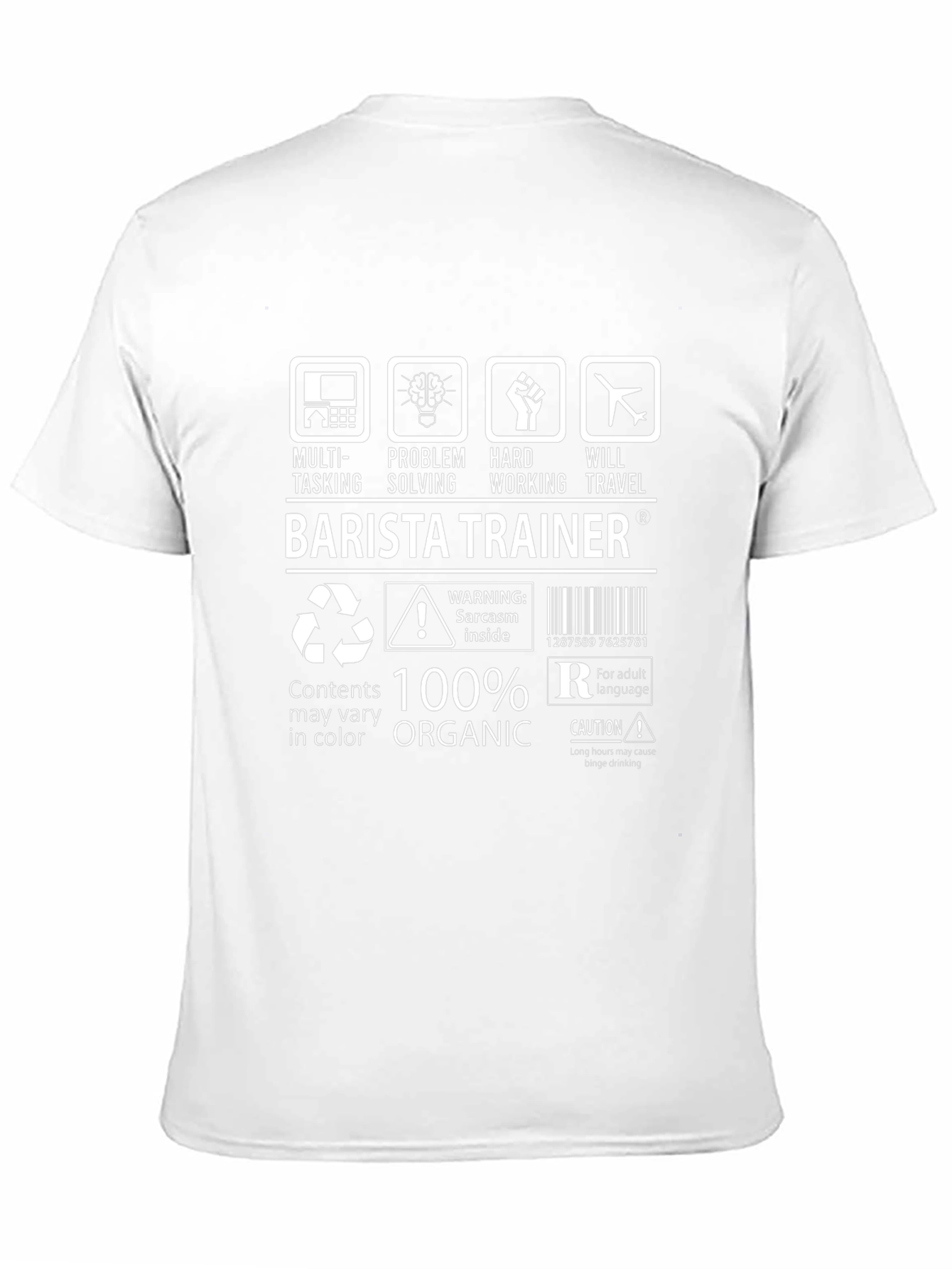 Barista Trainer T-Shirt: Multi-Tasking Organic Humor Tee