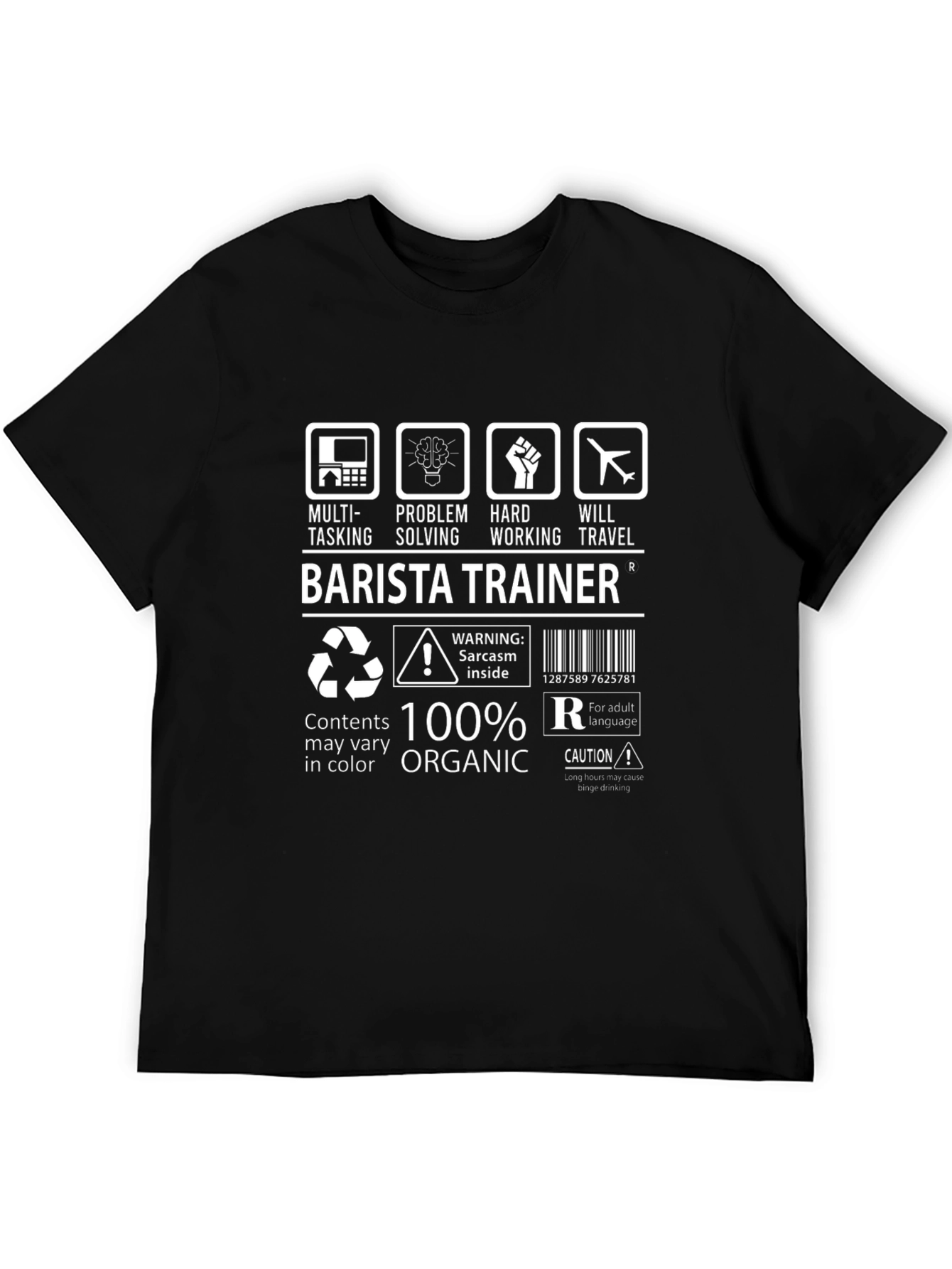 Barista Trainer T-Shirt: Multi-Tasking Organic Humor Tee
