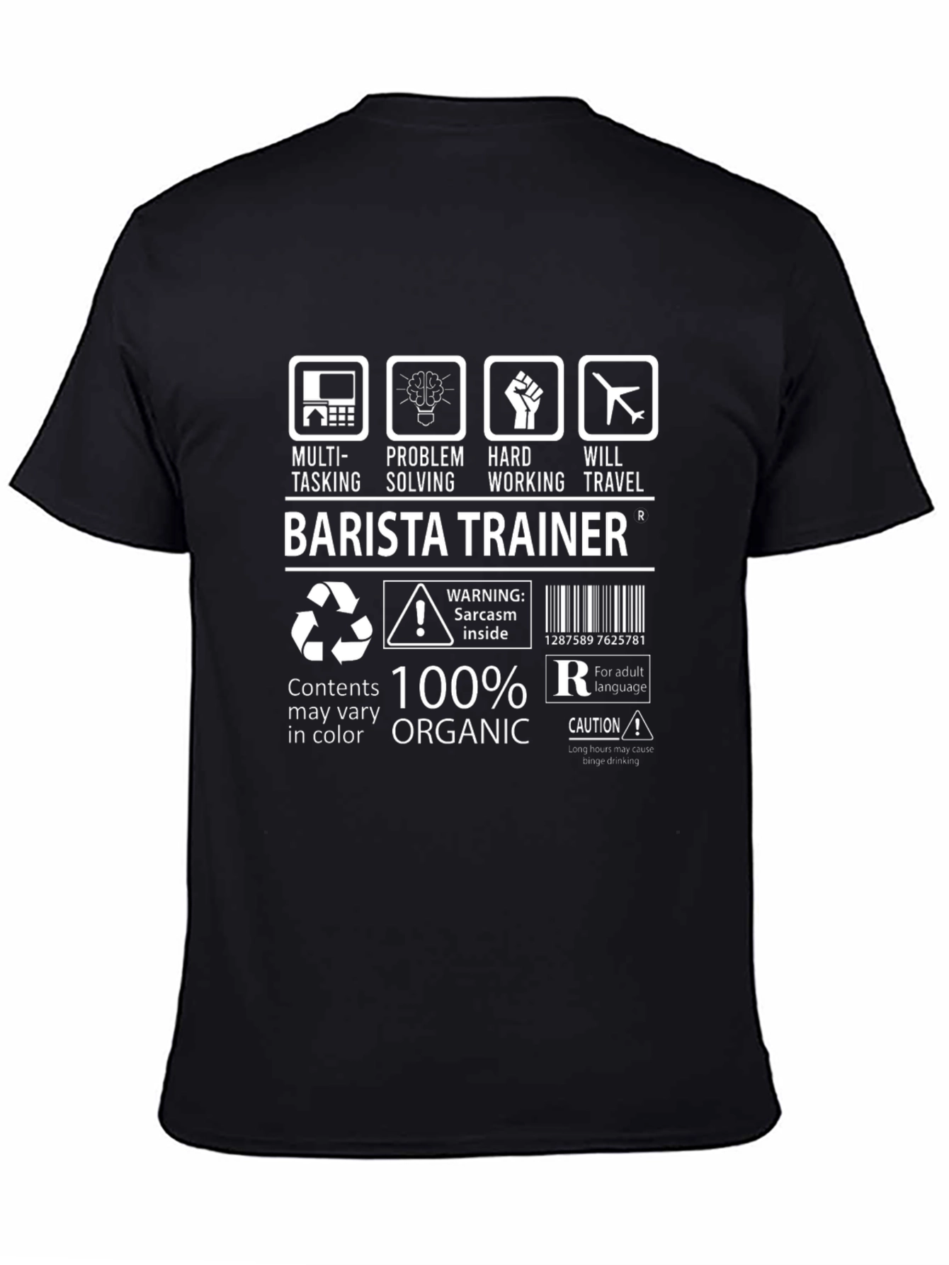 Barista Trainer T-Shirt: Multi-Tasking Organic Humor Tee